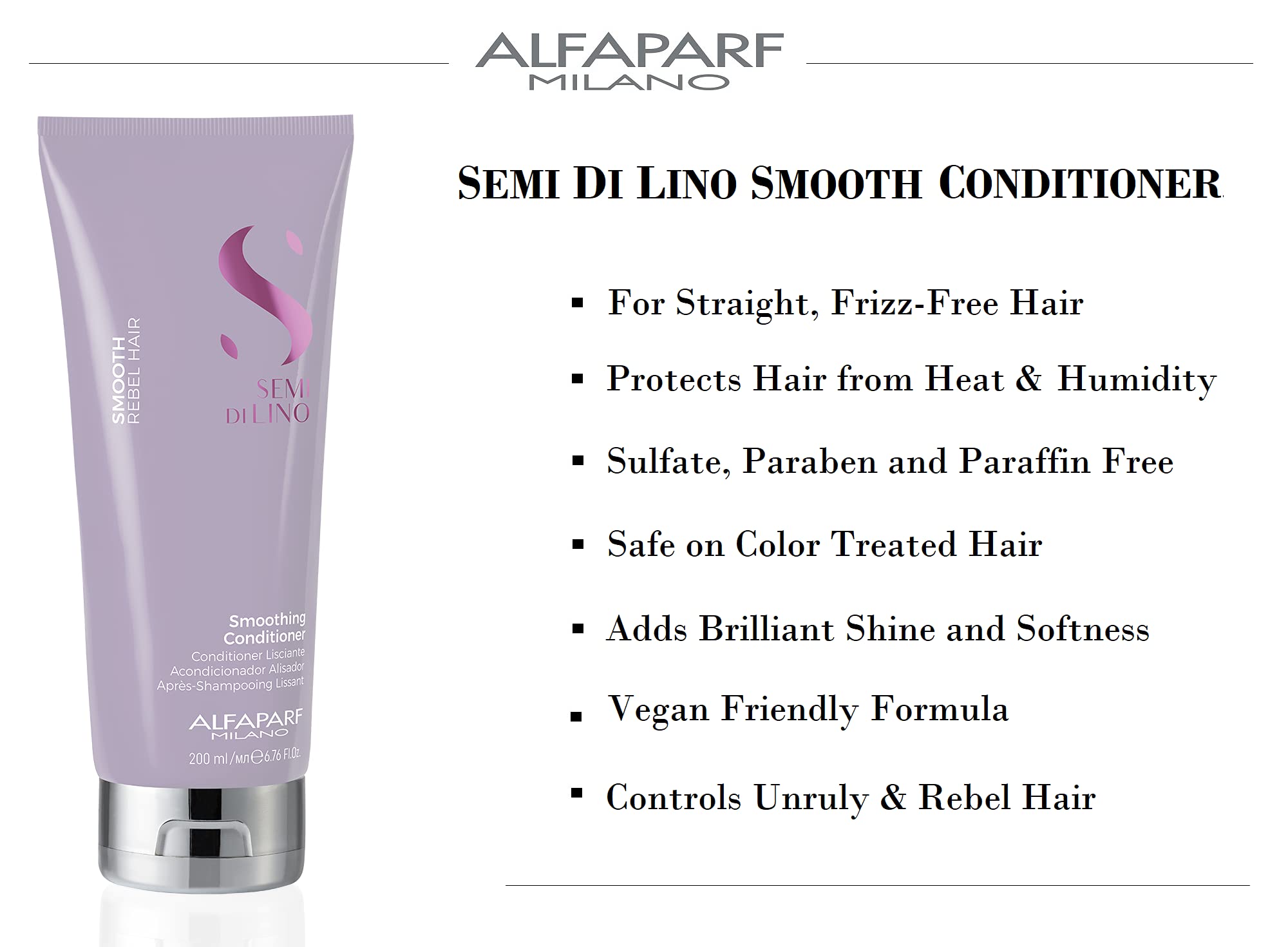 Foto 3 pulgar | Acondicionador Alfaparf Milano Semi Di Lino Smooth 200 Ml - Venta Internacional.