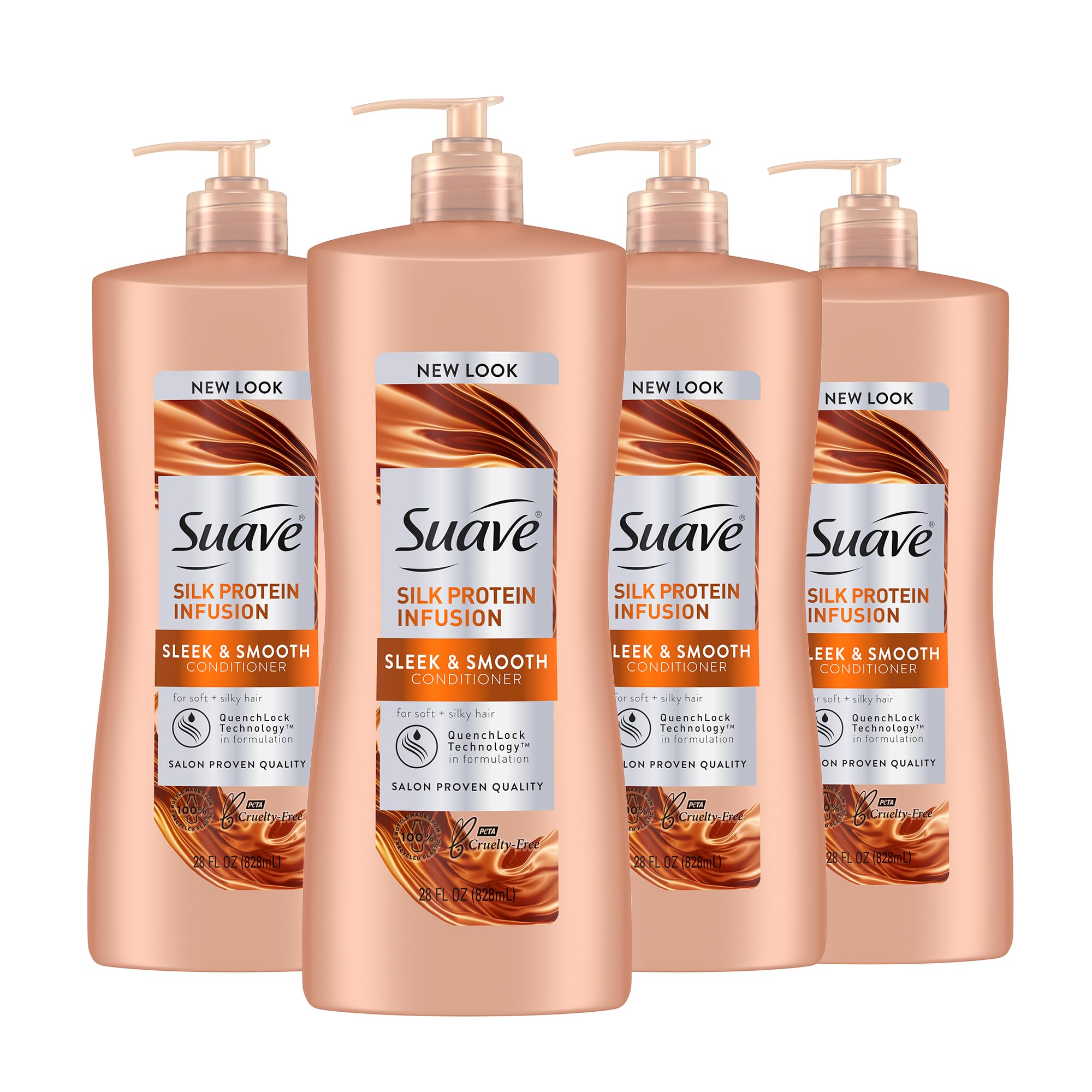 Acondicionador Suave Silk Protein Infusion Sleek & Smooth 800 Ml X 4 - Venta Internacional.