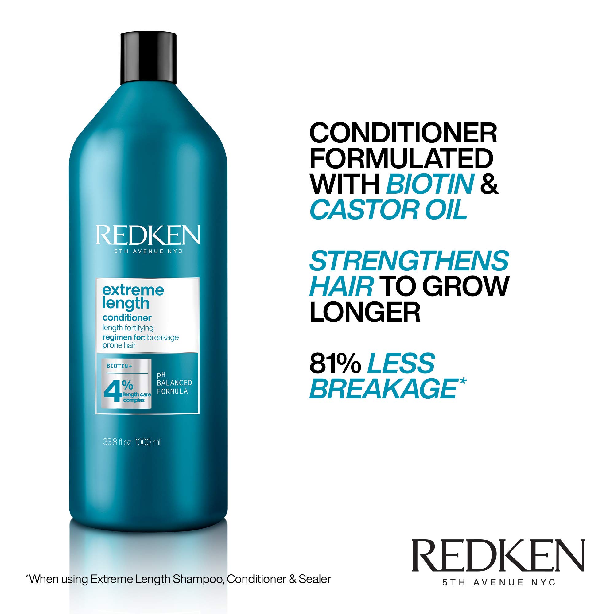 Foto 4 pulgar | Acondicionador Redken Extreme Length Con Biotina Y Aceite De Ricino - Venta Internacional.