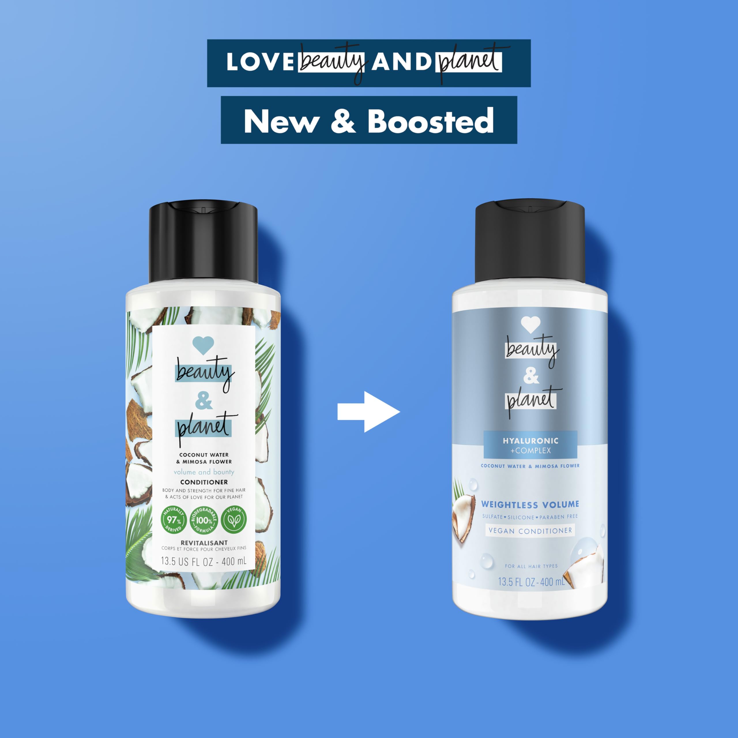 Foto 4 | Acondicionador Love Beauty And Planet Weightless Volume 400 Ml - Venta Internacional.