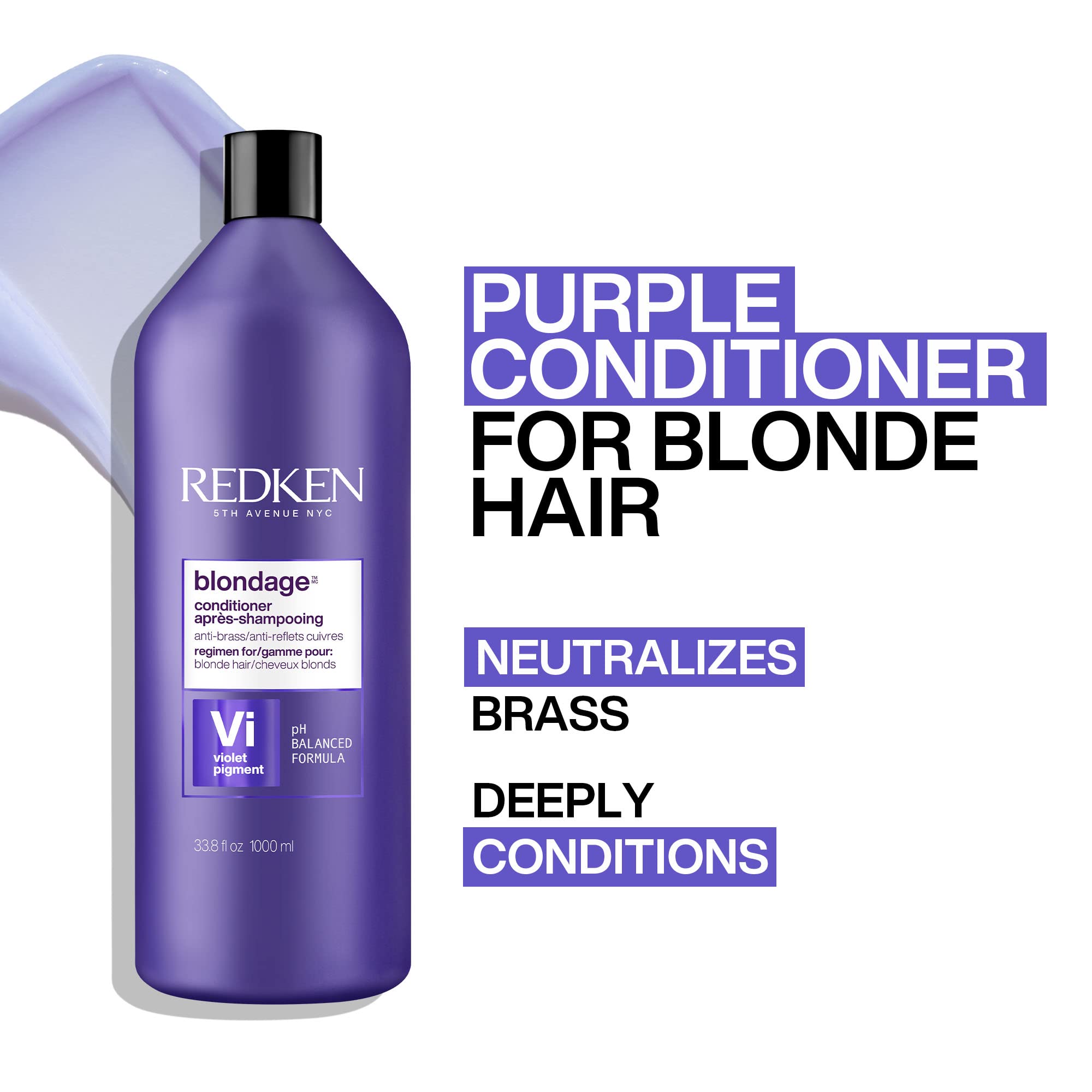 Foto 5 pulgar | Acondicionador Redken Blondage Color Depositing Purple 1l - Venta Internacional.