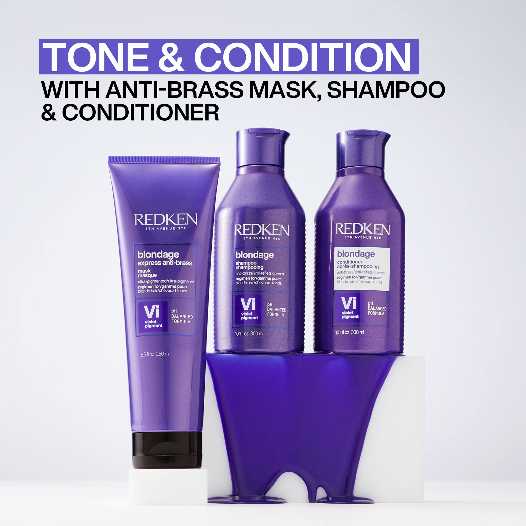 Foto 6 pulgar | Acondicionador Redken Blondage Color Depositing Purple 1l - Venta Internacional.