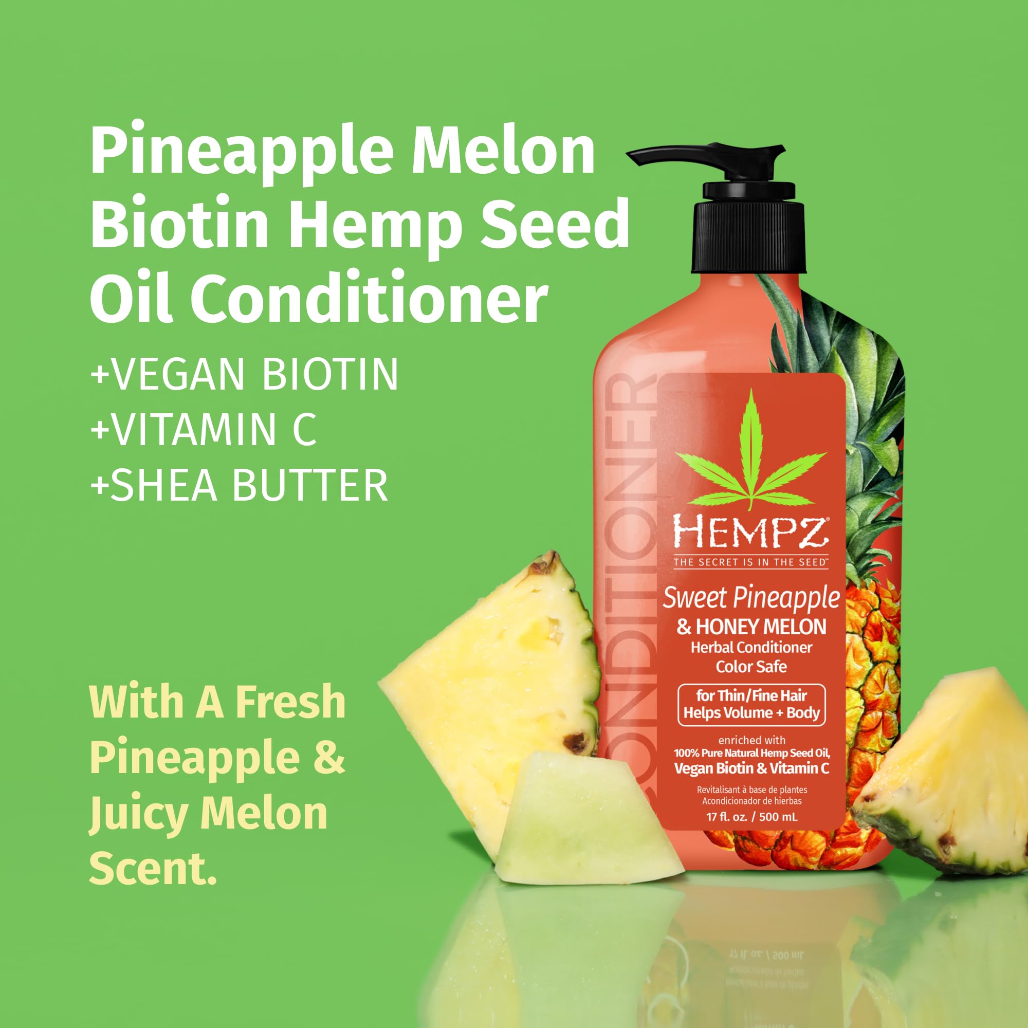 Foto 3 pulgar | Acondicionador Hempz Biotin Sweet Pineapple & Honey Melon 500 Ml - Venta Internacional.