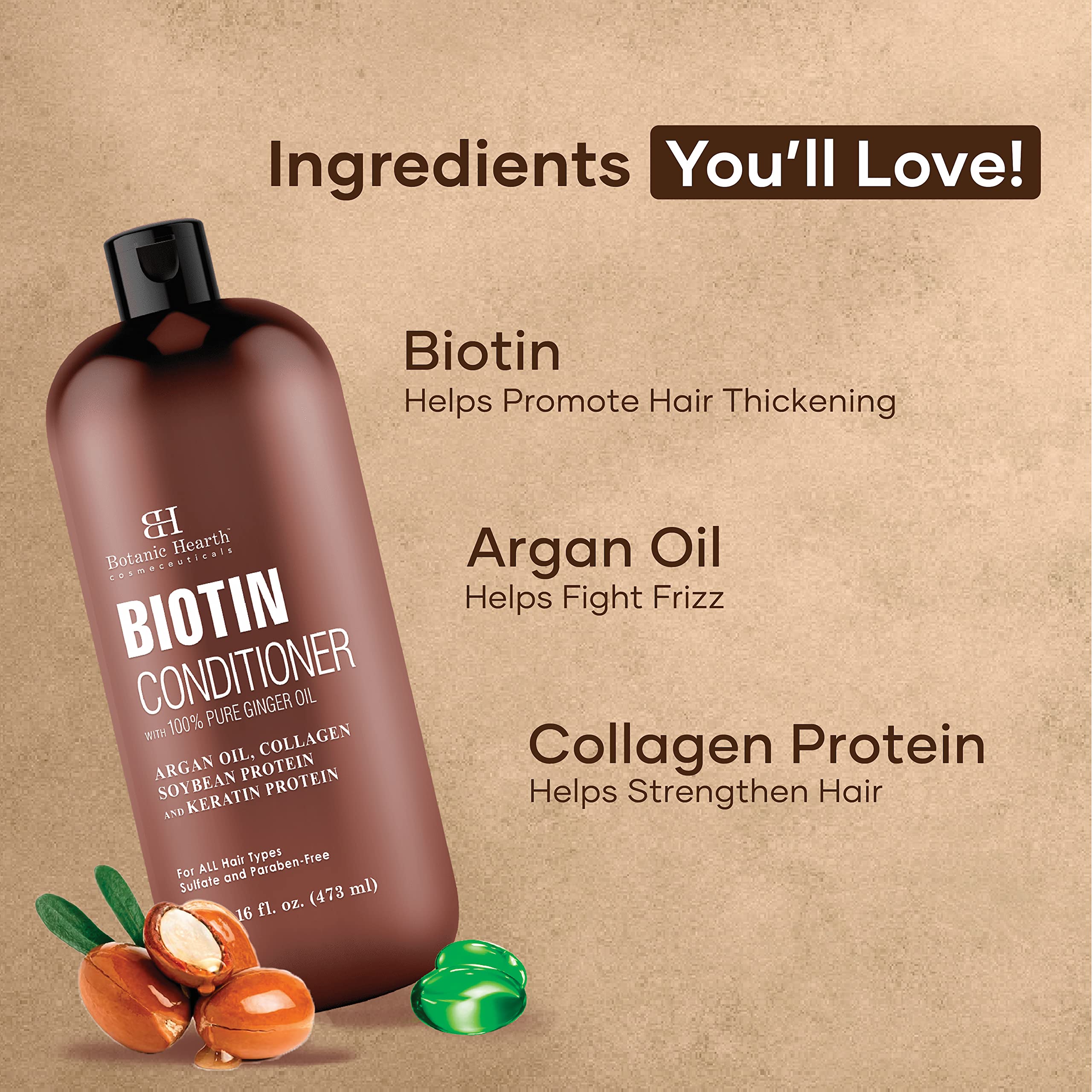 Foto 4 pulgar | Acondicionador Botanic Hearth Biotin Con Aceite De Jengibre Y Queratina 48 - Venta Internacional.