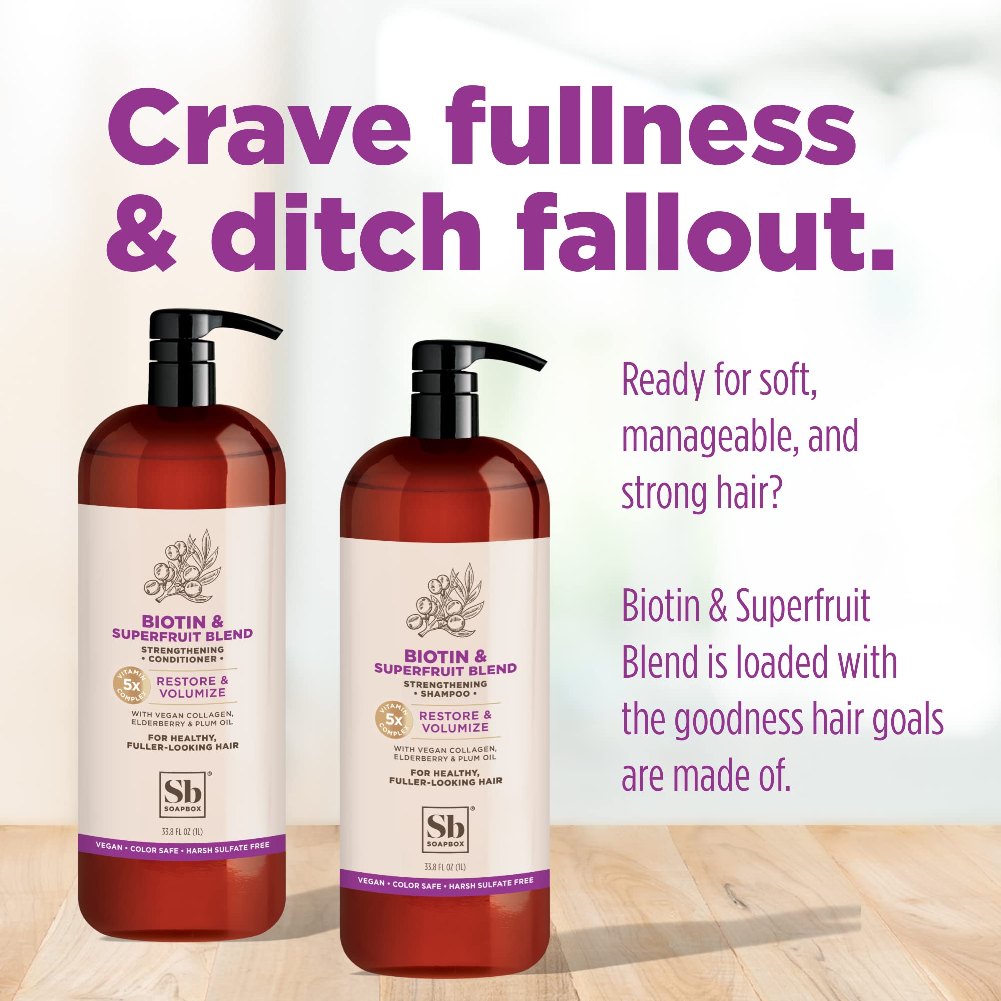 Foto 3 | Acondicionador Para El Cabello Soapbox Biotin & Collagen Super Fruit 1l - Venta Internacional.