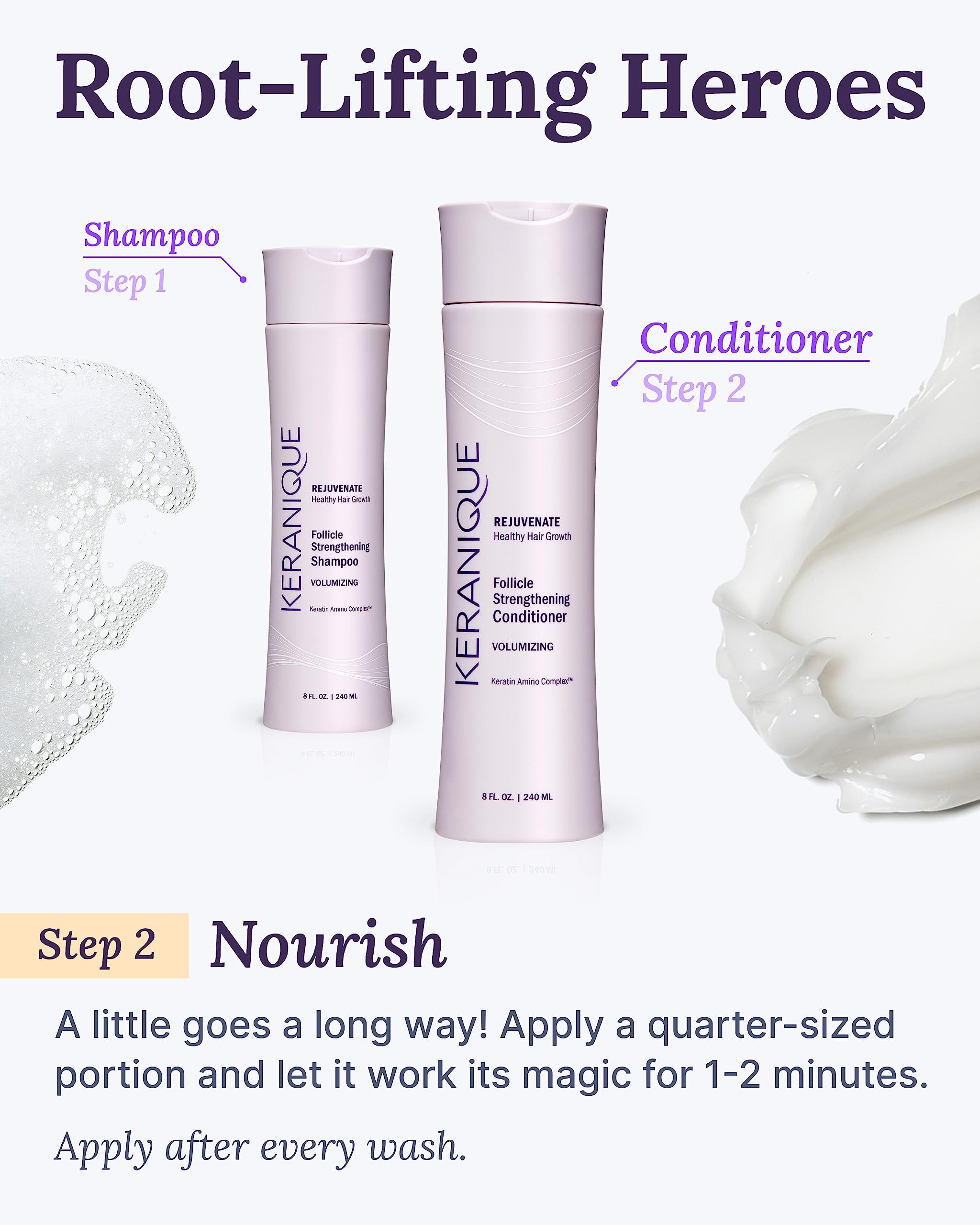 Foto 8 pulgar | Acondicionador Keranique, Queratina Voluminizadora, 240 Ml, Para Cabello Fino - Venta Internacional.
