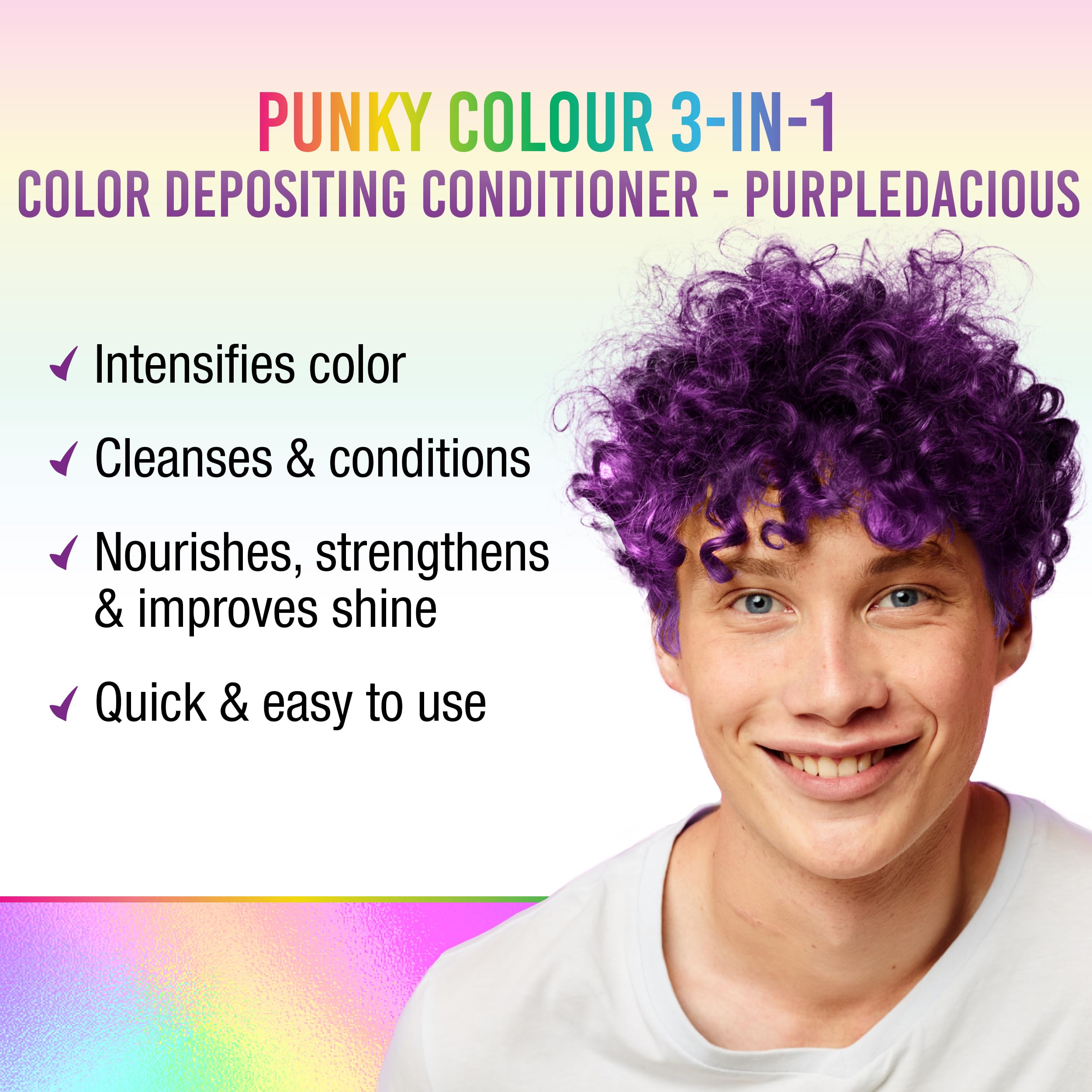 Foto 3 pulgar | Limpiador Y Acondicionador Para El Cabello Punky Colour 3 En 1, Color Morado, 250 Ml - Venta Internacional.
