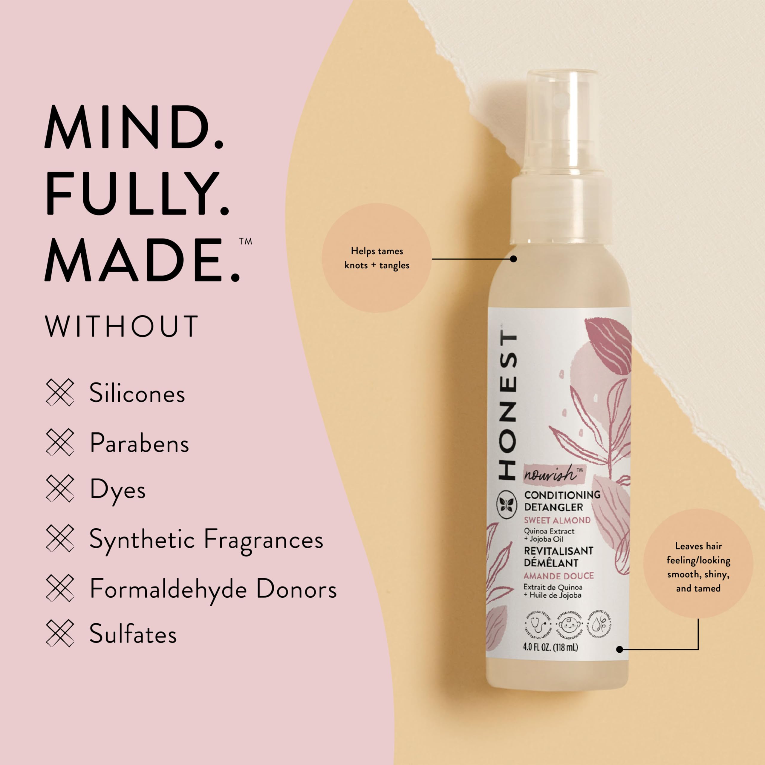 Foto 6 pulgar | Desenredante De Cabello The Honest Company Almond, Paquete De 3 Unidades, 120 Ml - Venta Internacional.