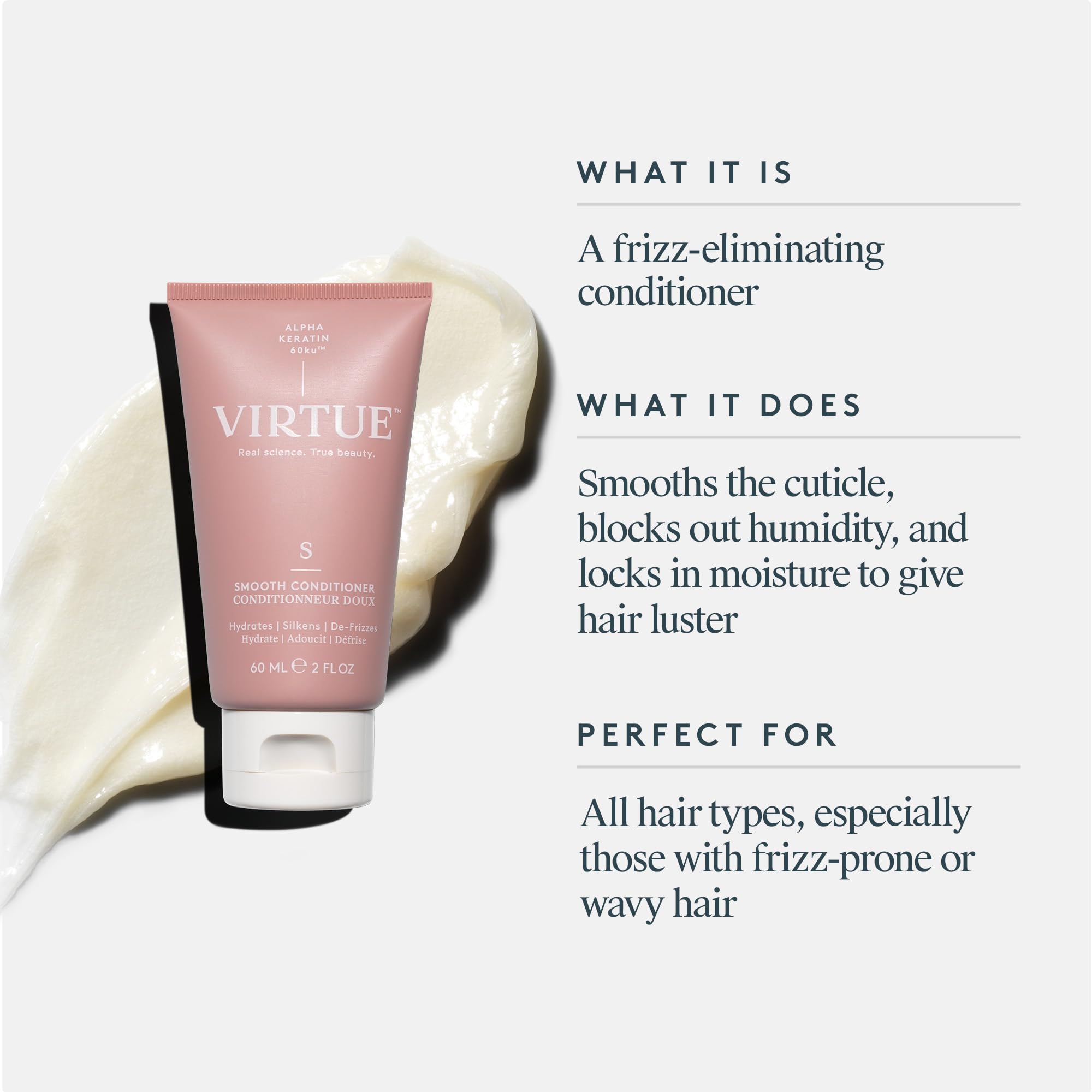 Foto 2 | Acondicionador Virtue Smooth Para Cabello Rizado Y Control Del Encrespamiento, 250 Ml - Venta Internacional.