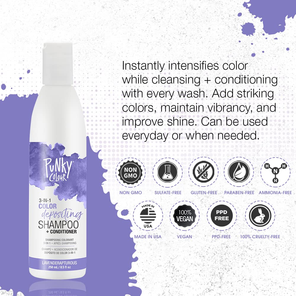 Foto 3 pulgar | Limpiador Y Acondicionador Para El Cabello Punky Colour 3 En 1 Lavenderapturous - Venta Internacional.