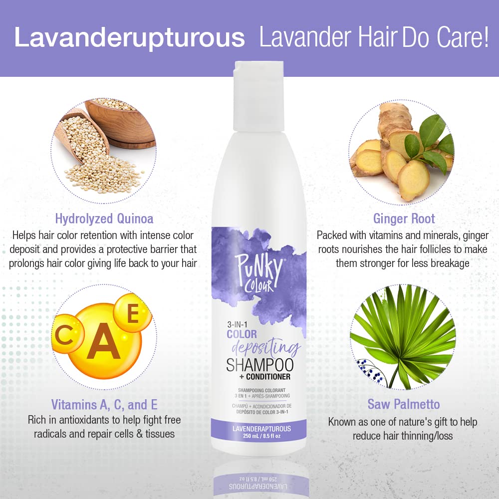 Foto 7 pulgar | Limpiador Y Acondicionador Para El Cabello Punky Colour 3 En 1 Lavenderapturous - Venta Internacional.
