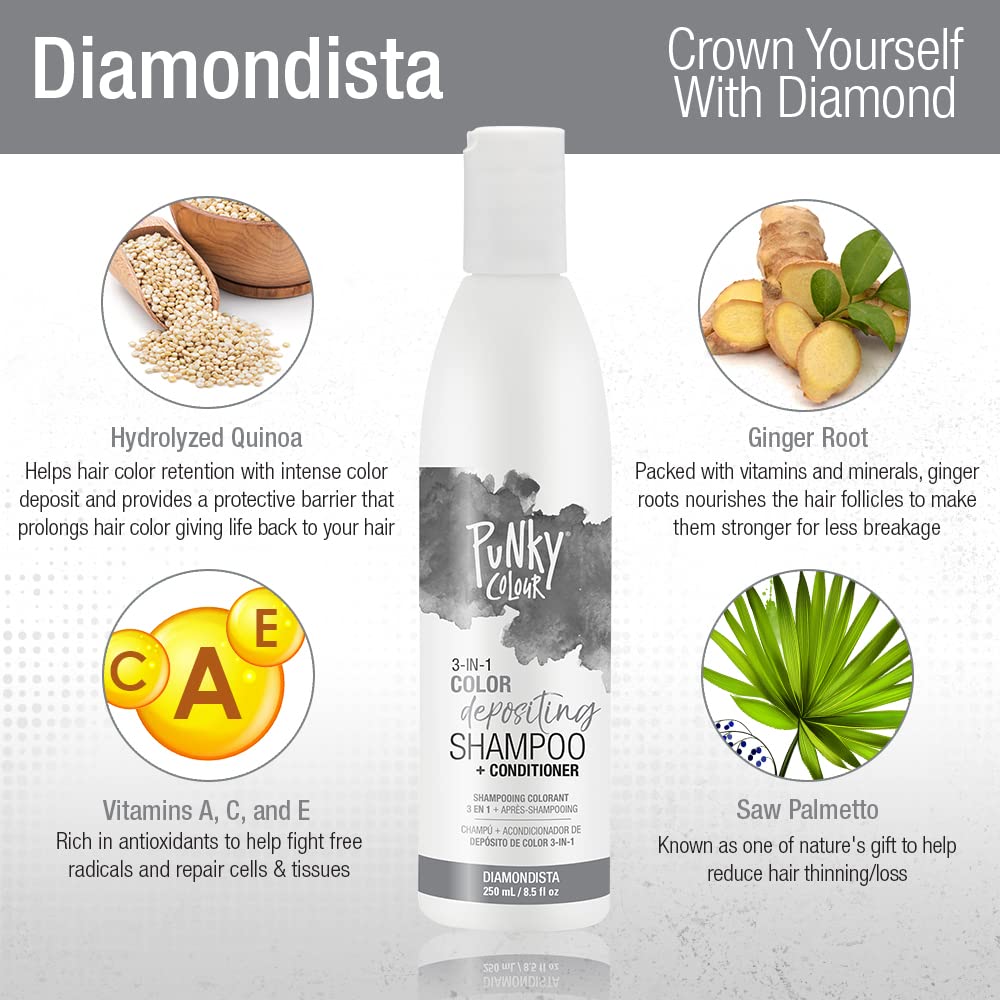 Foto 7 | Limpiador Y Acondicionador Para El Cabello Punky Colour 3 En 1 Diamondista - Venta Internacional.
