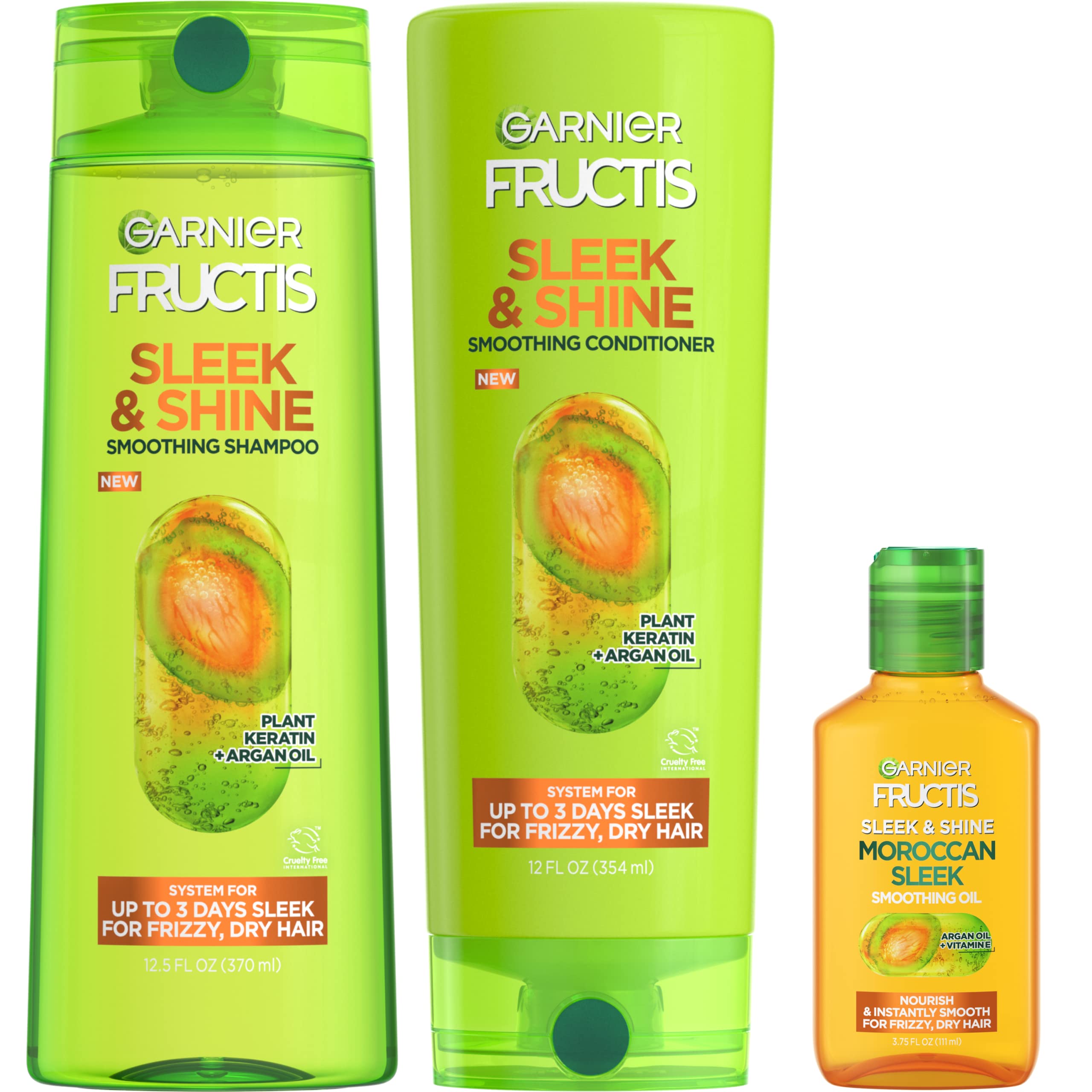 Set Para El Cuidado Del Cabello Garnier Fructis Sleek & Shine Con Aceite De Argán - Venta Internacional.