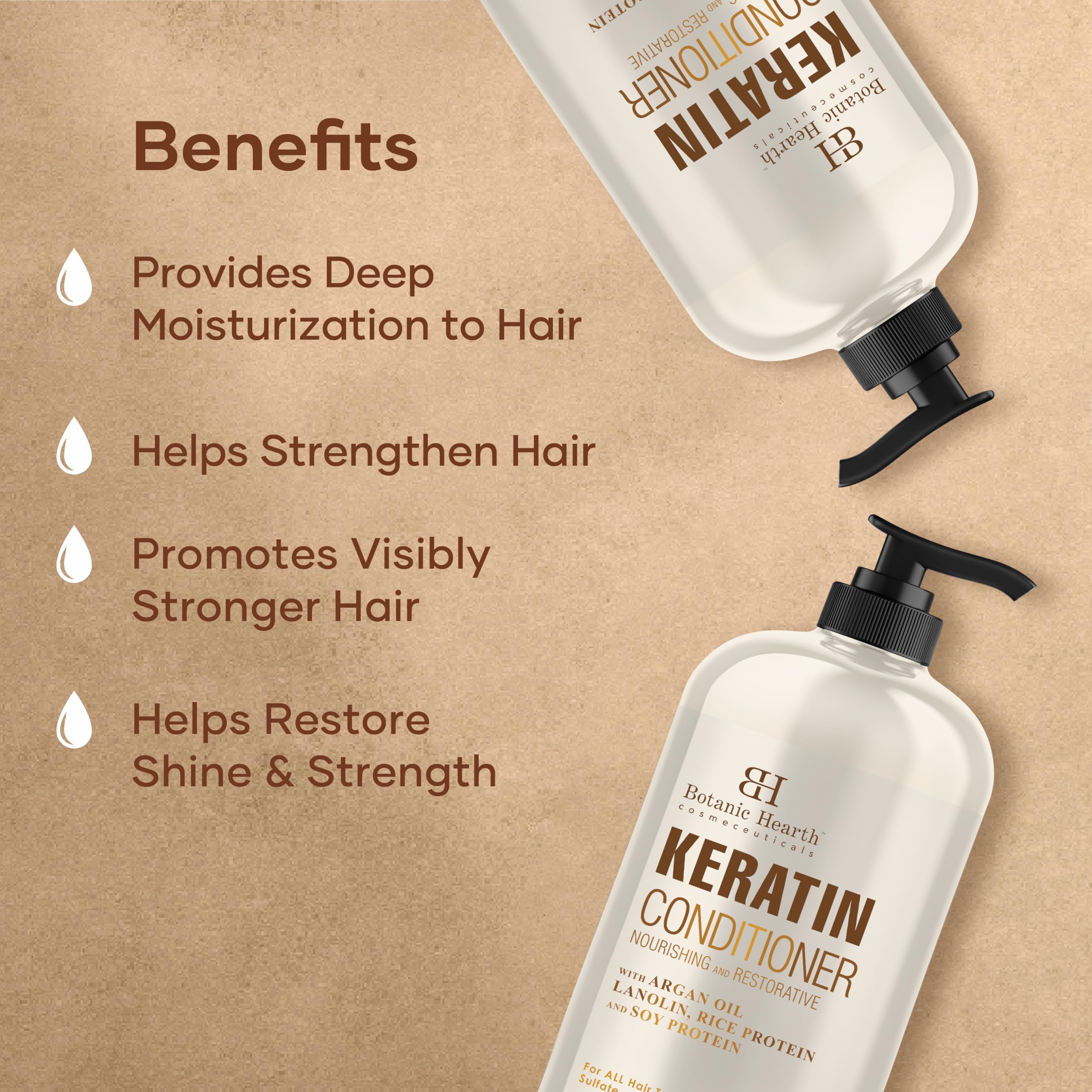 Foto 3 | Acondicionador Botanic Hearth Keratin Con Aceite De Argán 480 Ml - Venta Internacional.