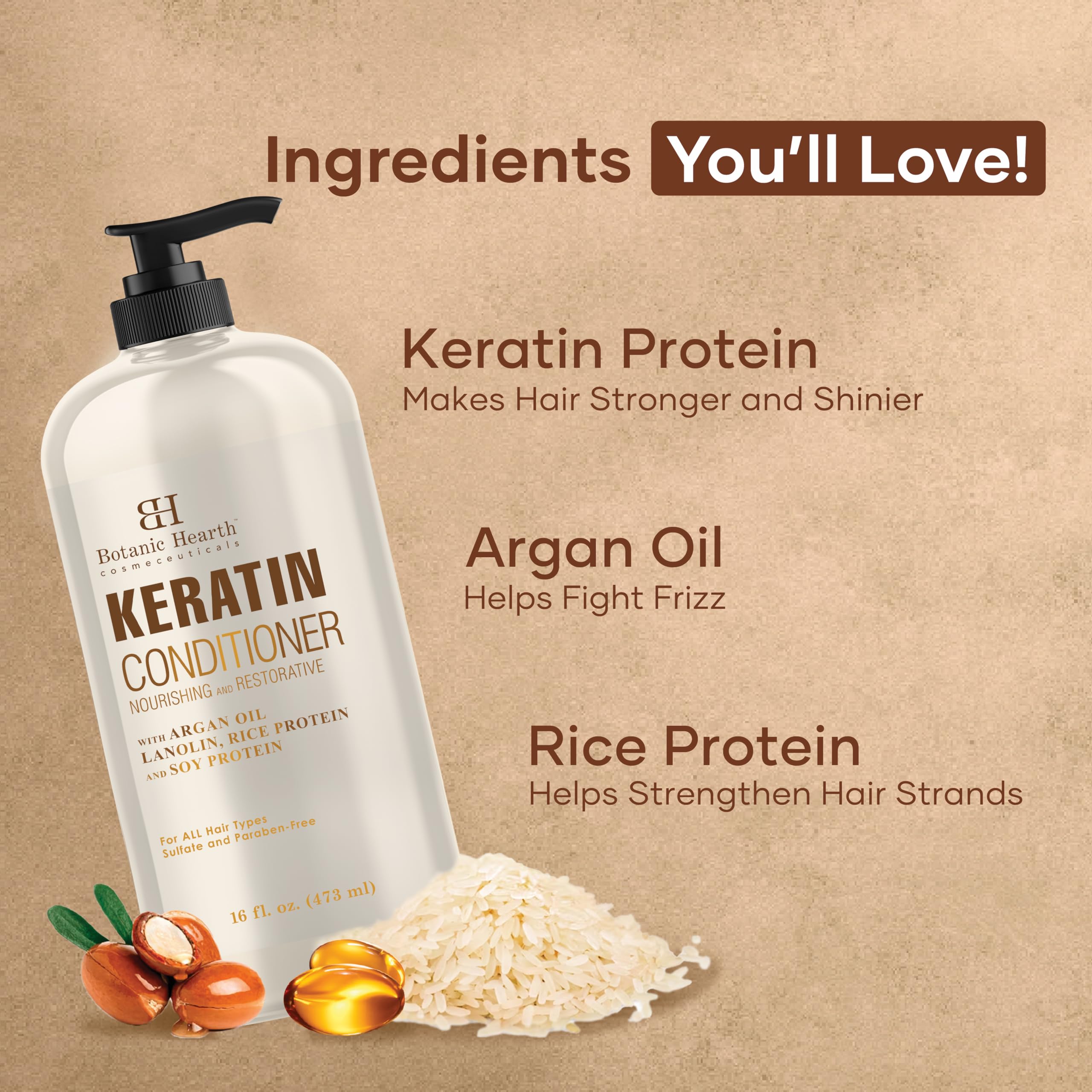 Foto 6 | Acondicionador Botanic Hearth Keratin Con Aceite De Argán 480 Ml - Venta Internacional.