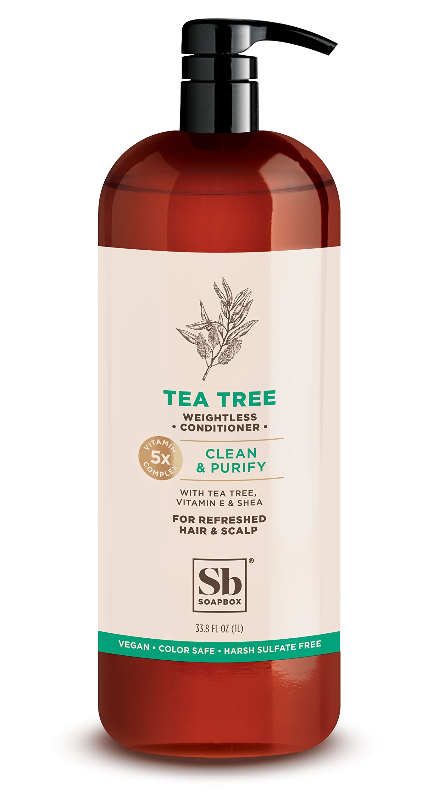 Foto 2 pulgar | Acondicionador Para El Cabello, Caja De Jabón, Árbol De Té, 1 Litro, Sulfato, Parabeno, Vegano - Venta Internacional.