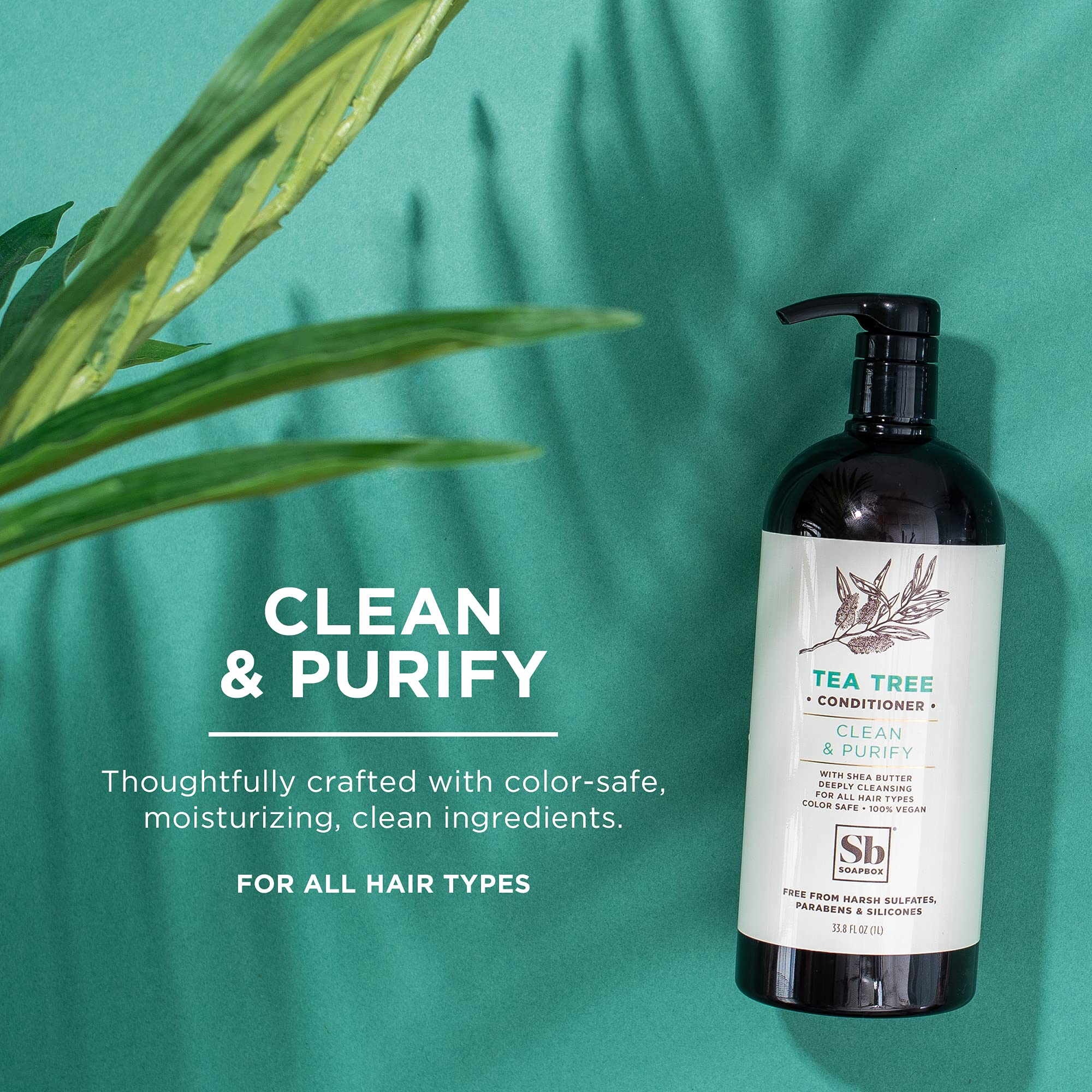 Foto 3 pulgar | Acondicionador Para El Cabello, Caja De Jabón, Árbol De Té, 1 Litro, Sulfato, Parabeno, Vegano - Venta Internacional.