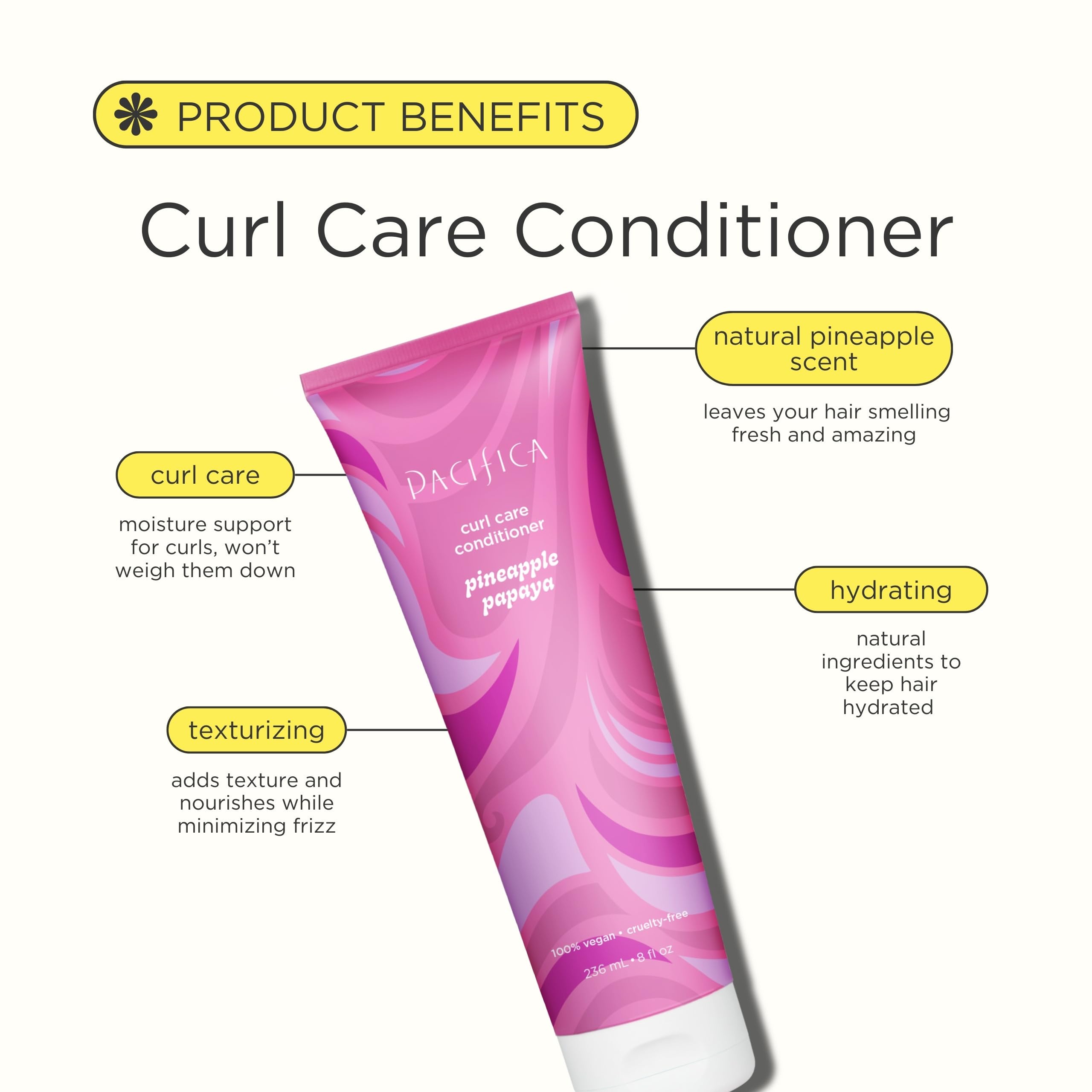 Foto 3 pulgar | Acondicionador Pacifica, Piña Y Papaya, Riza El Cabello Rizado - Venta Internacional.