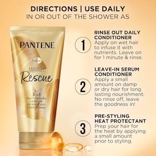 Foto 4 | Acondicionador Pantene Miracle Rescue 3 En 1 Para Todo El Cabello, 180 Ml - Venta Internacional.