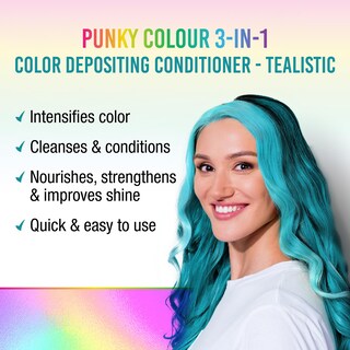 Foto 2 | Limpiador Y Acondicionador Para El Cabello Punky Colour 3 En 1, Color Verde Azulado, 250 Ml - Venta Internacional.