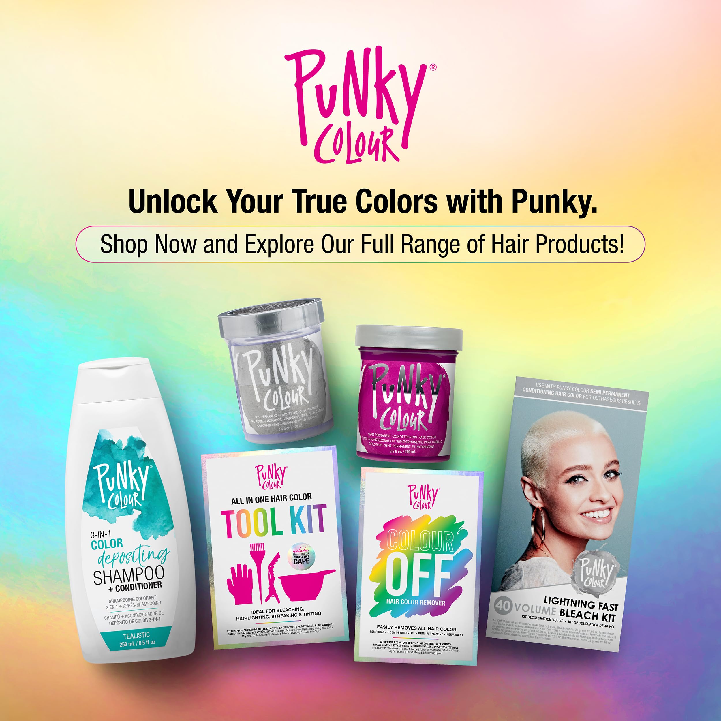 Foto 7 | Limpiador Y Acondicionador Para El Cabello Punky Colour 3 En 1, Color Verde Azulado, 250 Ml - Venta Internacional.