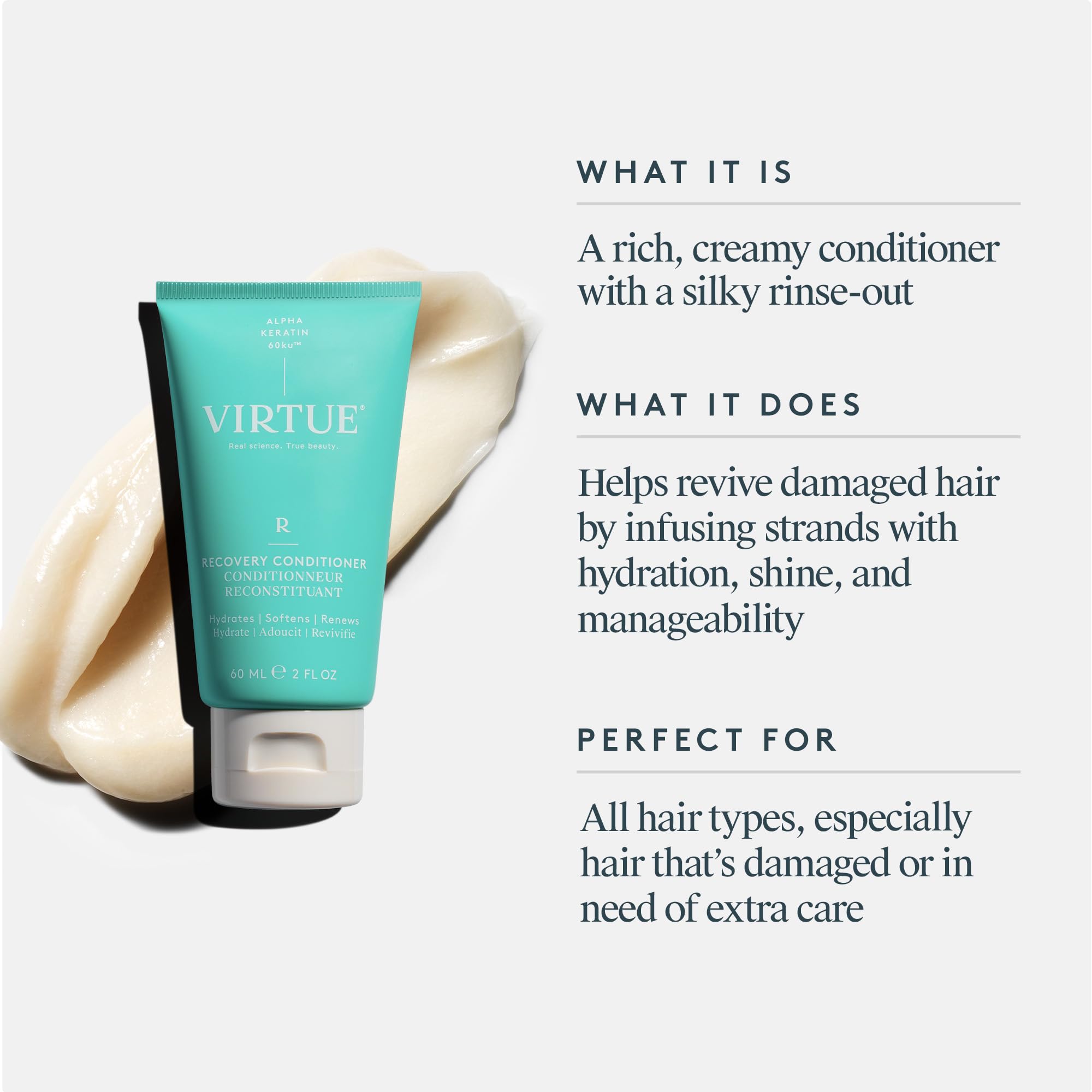 Foto 3 pulgar | El Acondicionador Virtue Recovery Con Queratina Hidrata Y Suaviza El Cabello - Venta Internacional.