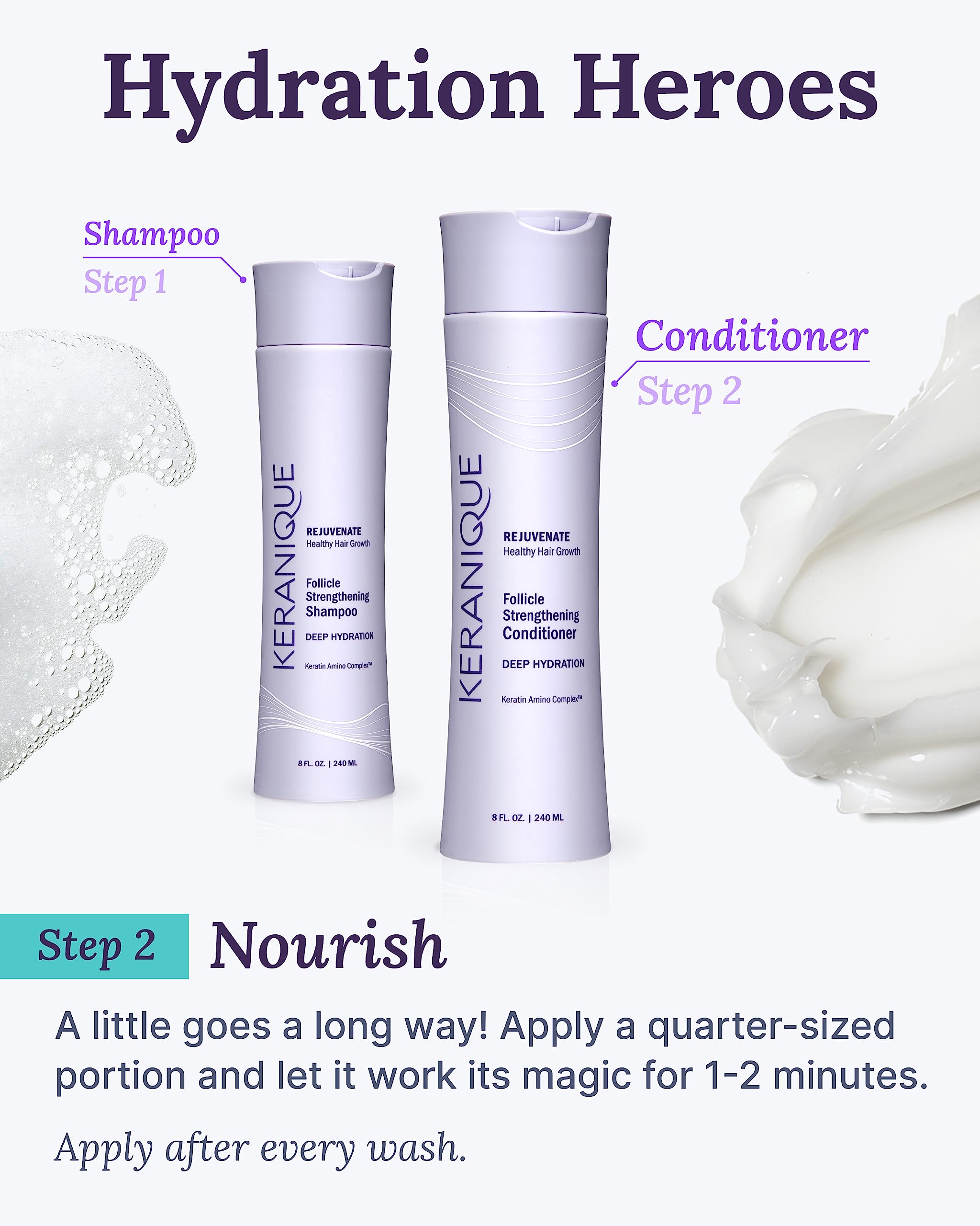 Foto 8 pulgar | Acondicionador Keranique Hydrating Deep Para Mujeres Con Cabello Seco - Venta Internacional.