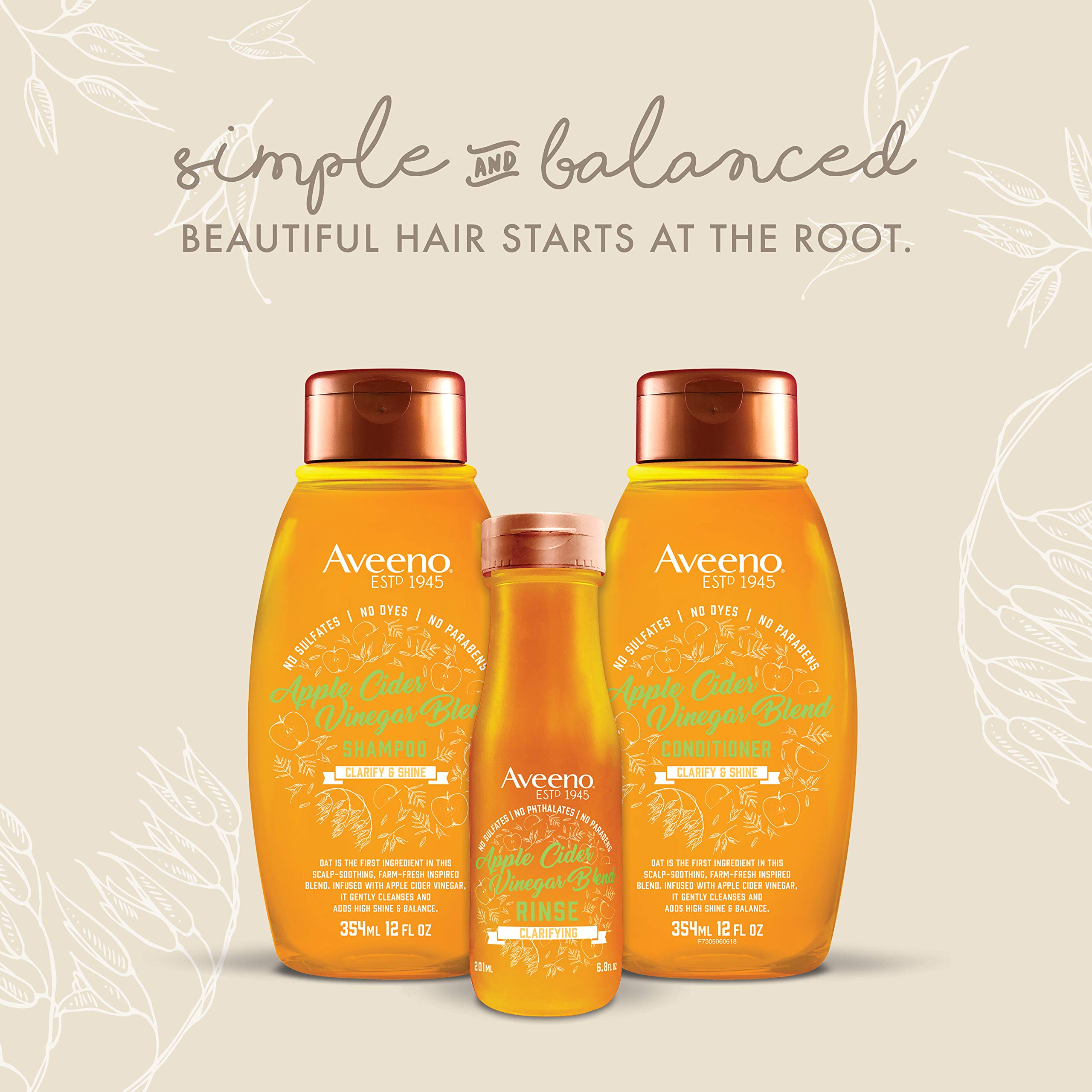 Foto 5 | Enjuague Para Ducha Aveeno Con Vinagre De Sidra De Manzana, 200 Ml, Sin Sulfatos - Venta Internacional.