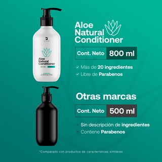 Foto 2 | Acondicionador Natural De 800ml. Sin Parabenos Ni Sulfatos Con Aloe. Natural Conditioner B Life.