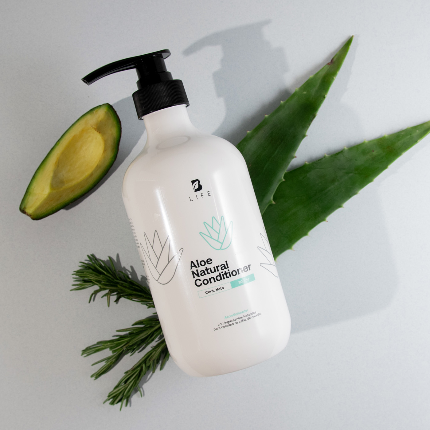 Foto 8 pulgar | Acondicionador Natural De 800ml. Sin Parabenos Ni Sulfatos Con Aloe. Natural Conditioner B Life.