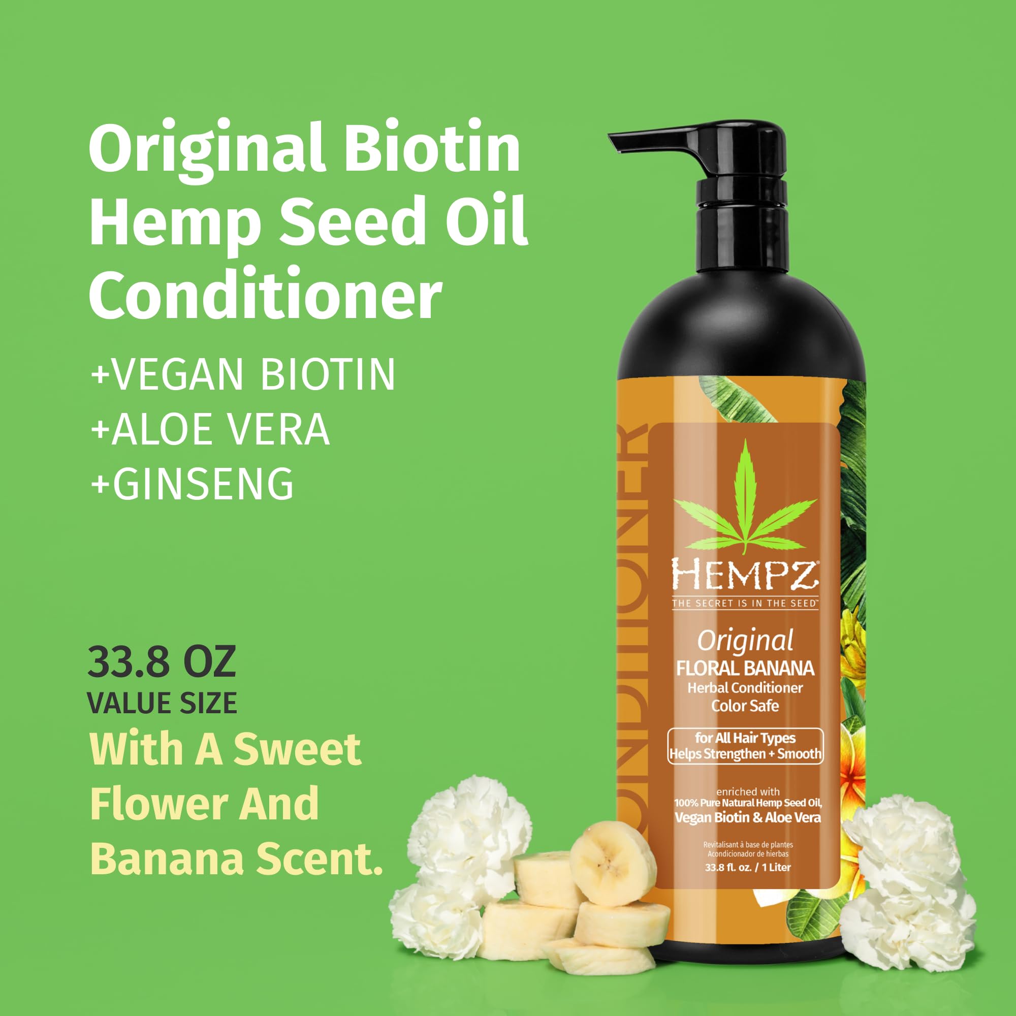 Foto 3 pulgar | Acondicionador Hempz Biotin Original Light Floral & Banana, 1 Litro - Venta Internacional.