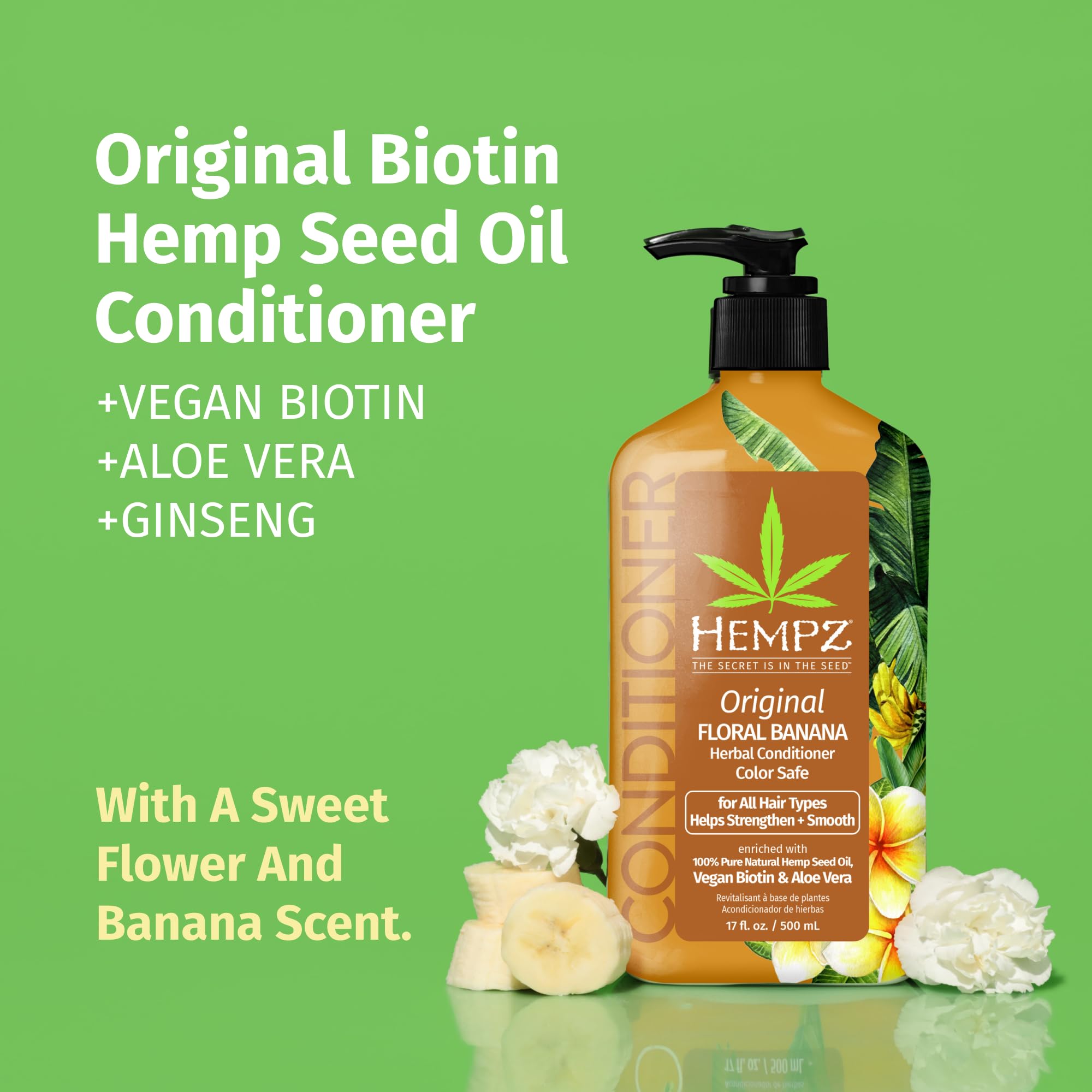 Foto 3 pulgar | Acondicionador Hempz Biotin Original Light Floral & Banana, 500 Ml - Venta Internacional.