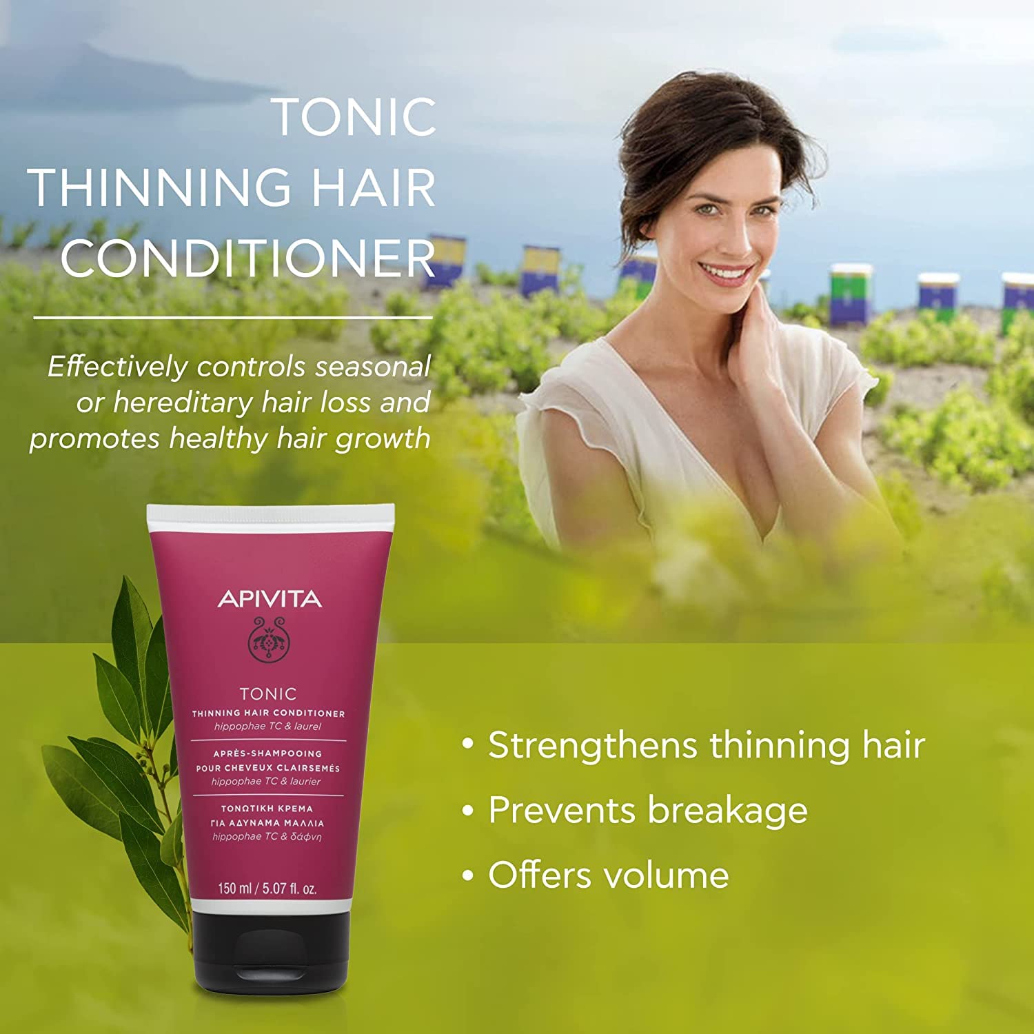 Foto 3 pulgar | Acondicionador Para Cabello Apivita Tonic Thinking Hair 150 Ml - Venta Internacional.