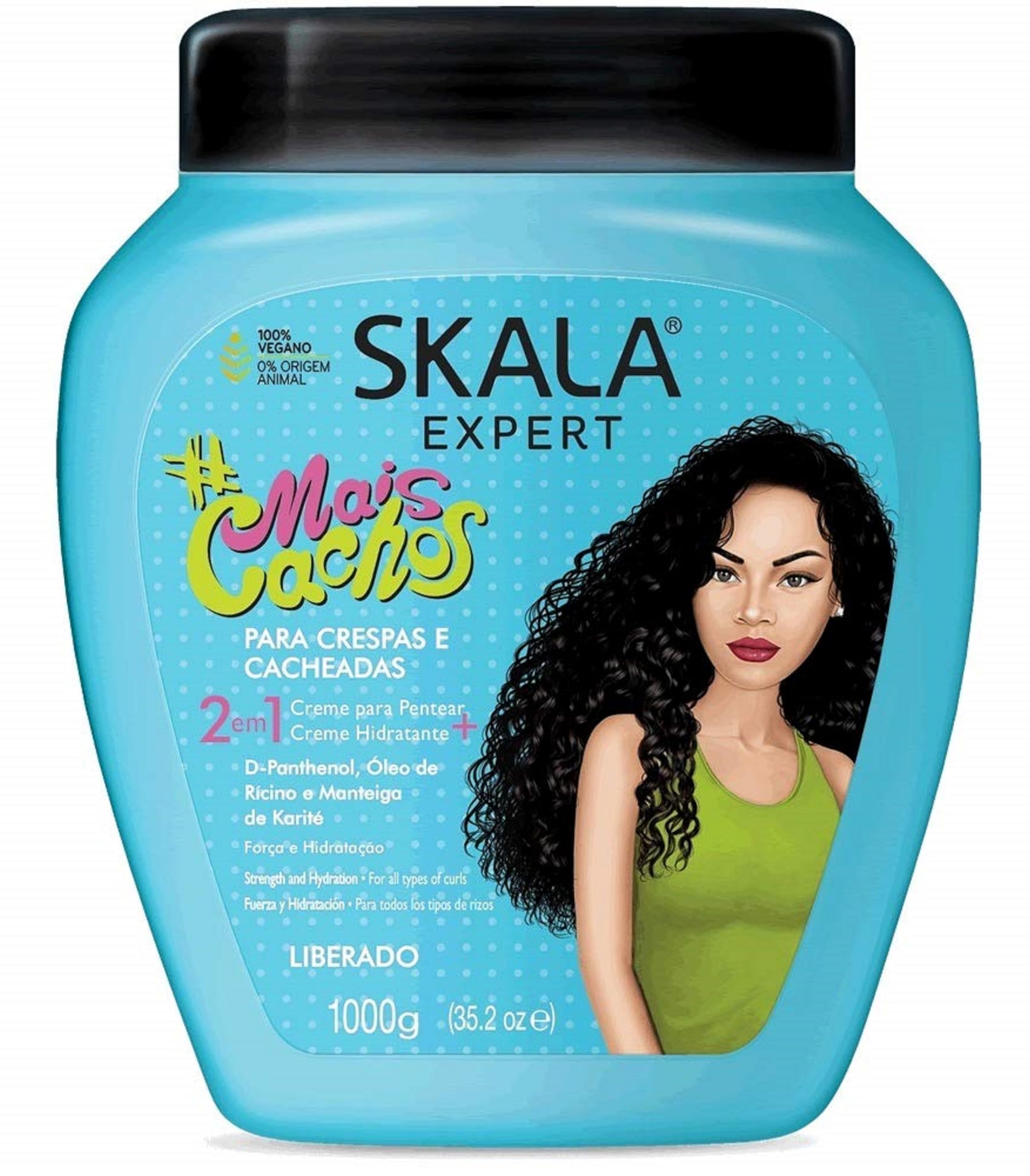 Crema Acondicionadora Y Crema Para Peinar Skala Mais Cachos Hair Type 3abc 100% Vegan 1l - Venta Internacional.