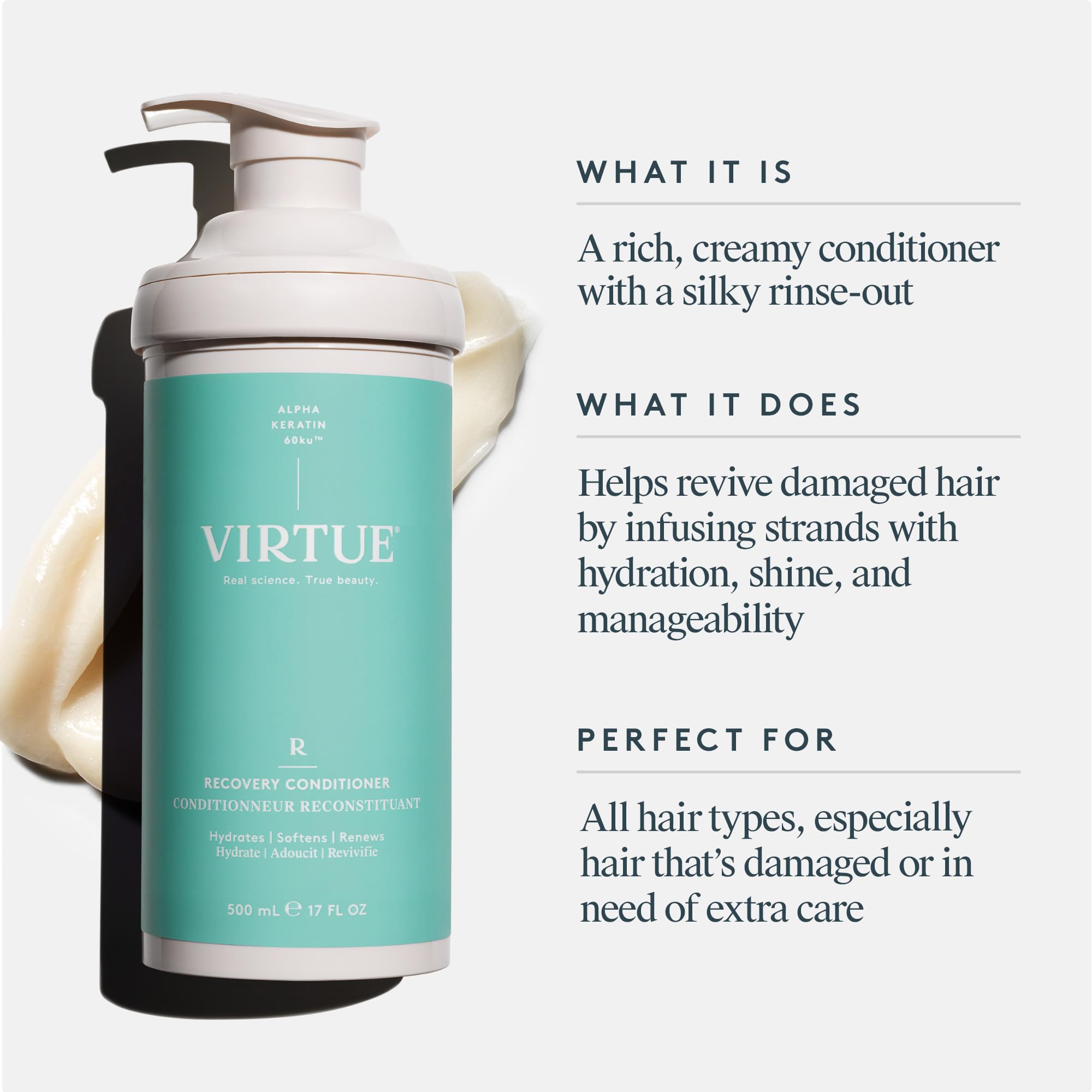Foto 2 | El Acondicionador Virtue Recovery Con Queratina Hidrata Y Suaviza El Cabello - Venta Internacional.