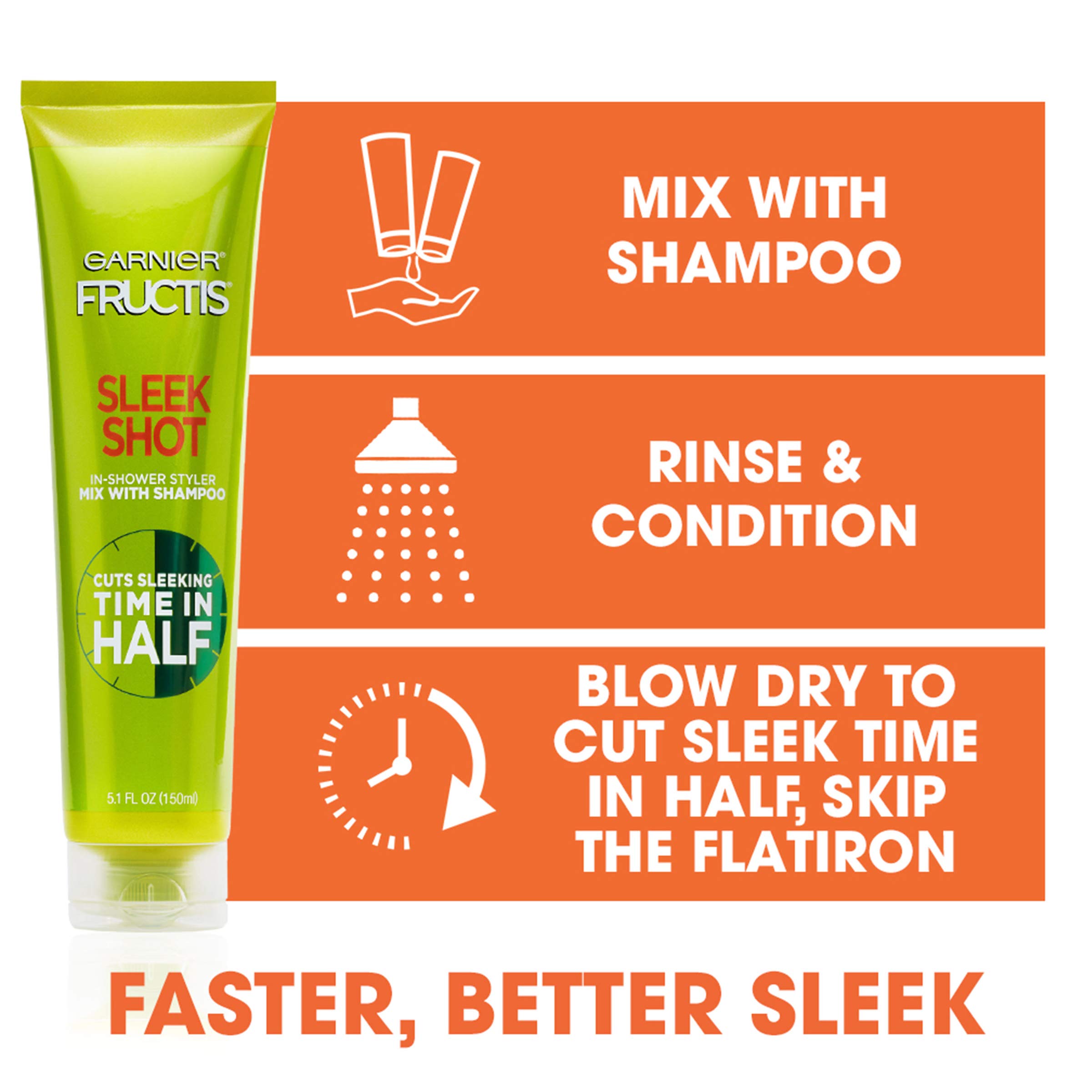 Foto 5 pulgar | Estilizador Garnier Fructis Sleek Shot Para Uso En La Ducha, 150 Ml - Venta Internacional.