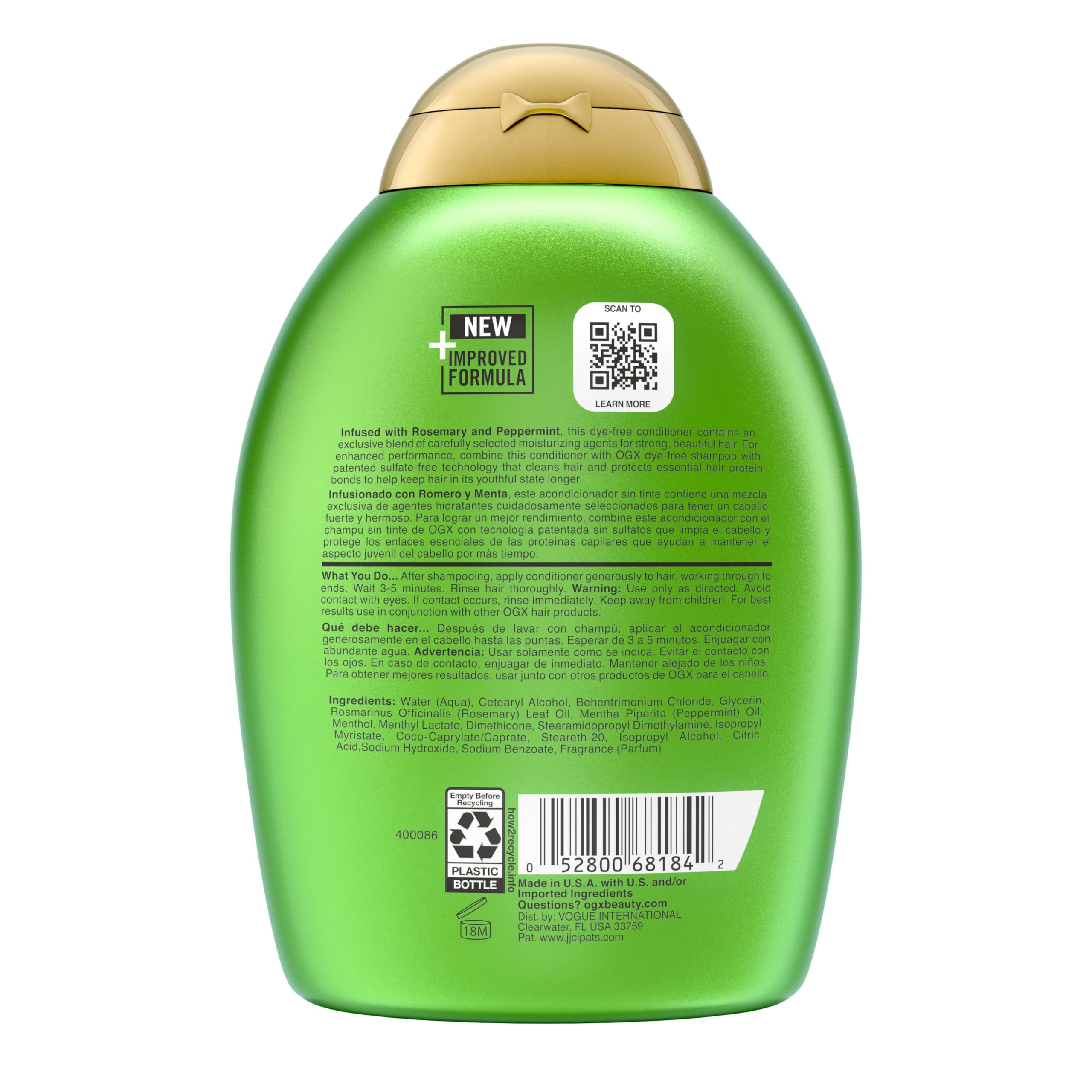 Foto 8 pulgar | Acondicionador Ogx Clarifying Strength + Rosemary Mint 385 Ml - Venta Internacional.
