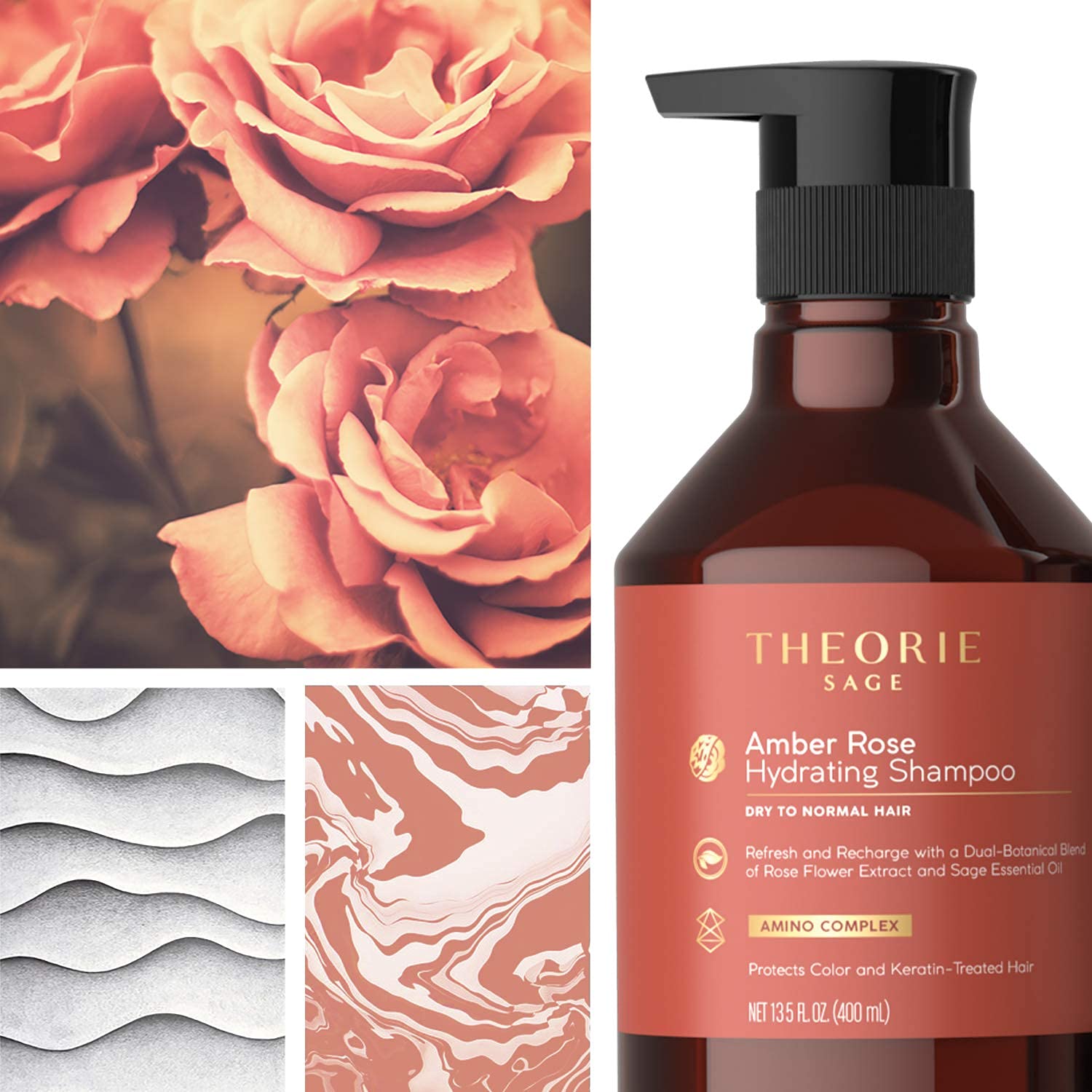 Foto 4 pulgar | Acondicionador Theorie Amber Rose Hidratante 400 Ml Para Todo El Cabello - Venta Internacional.