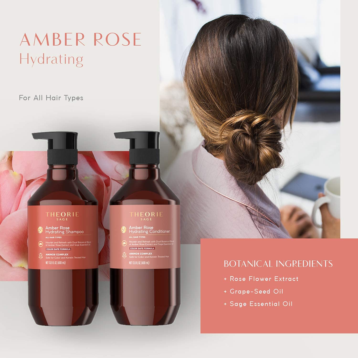 Foto 7 pulgar | Acondicionador Theorie Amber Rose Hidratante 400 Ml Para Todo El Cabello - Venta Internacional.