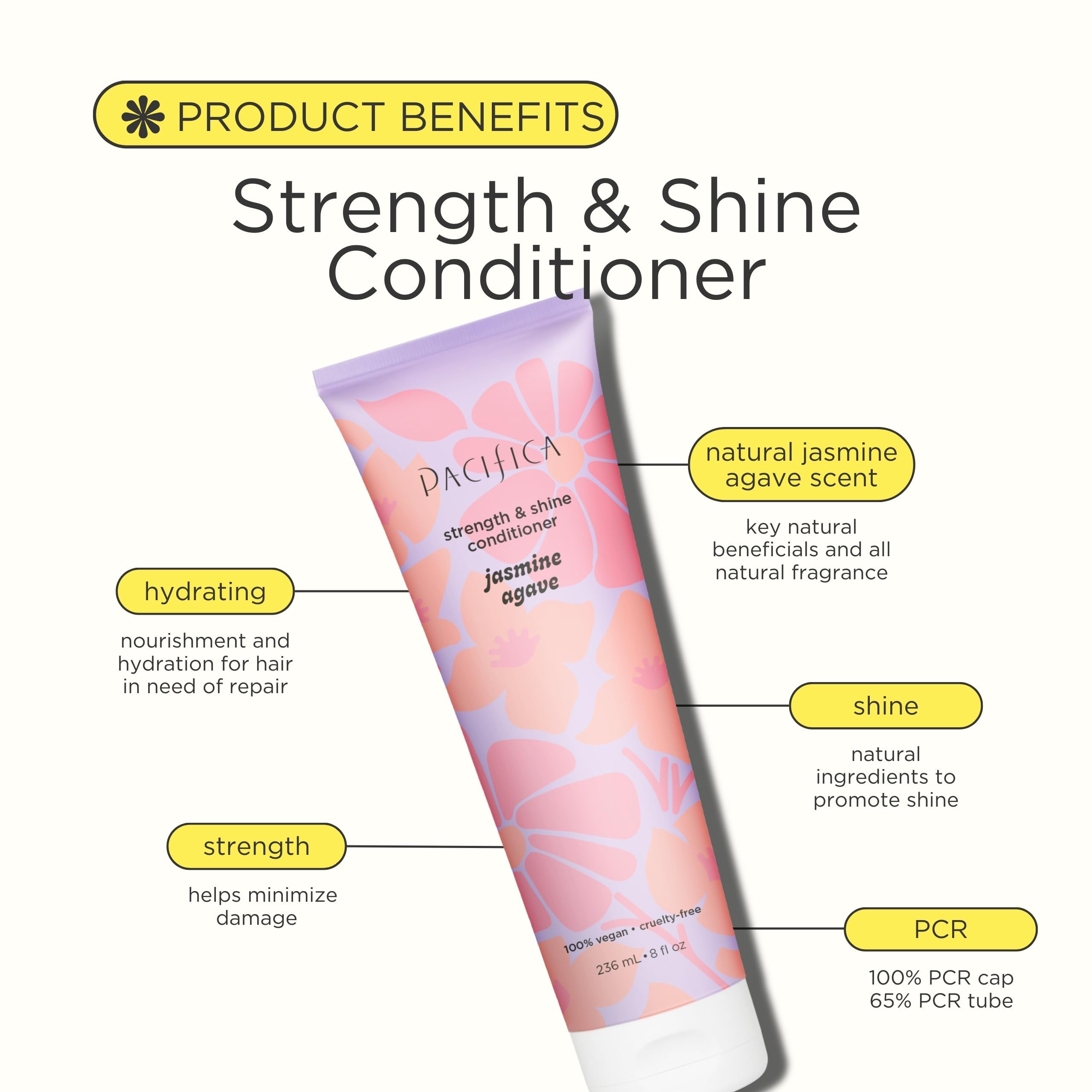 Foto 3 pulgar | Acondicionador Pacifica Jasmine Agave Strength & Shine - Venta Internacional.