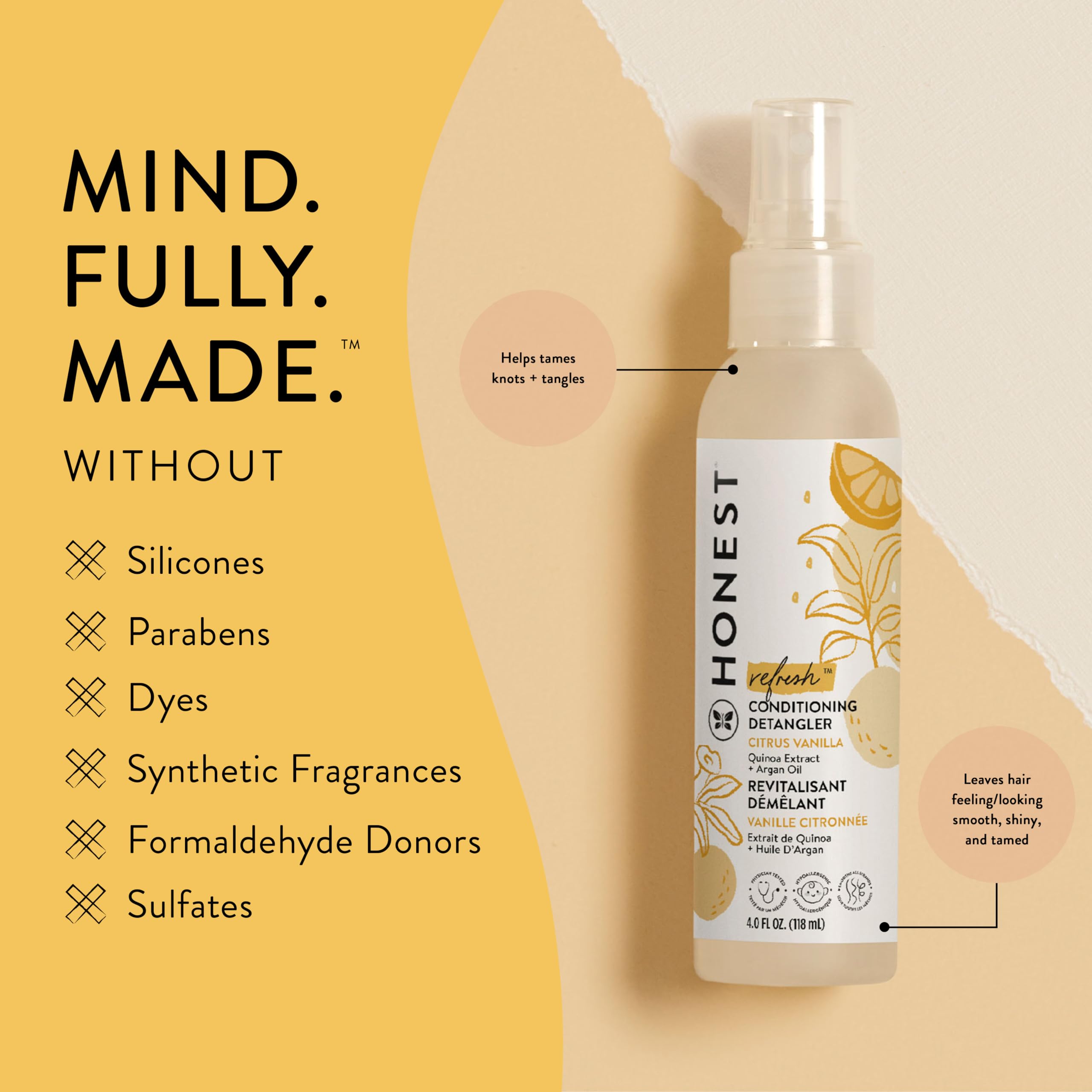 Foto 4 | Desenredante De Cabello The Honest Company, Paquete De 3 Unidades, Cítricos Y Vainilla - Venta Internacional.