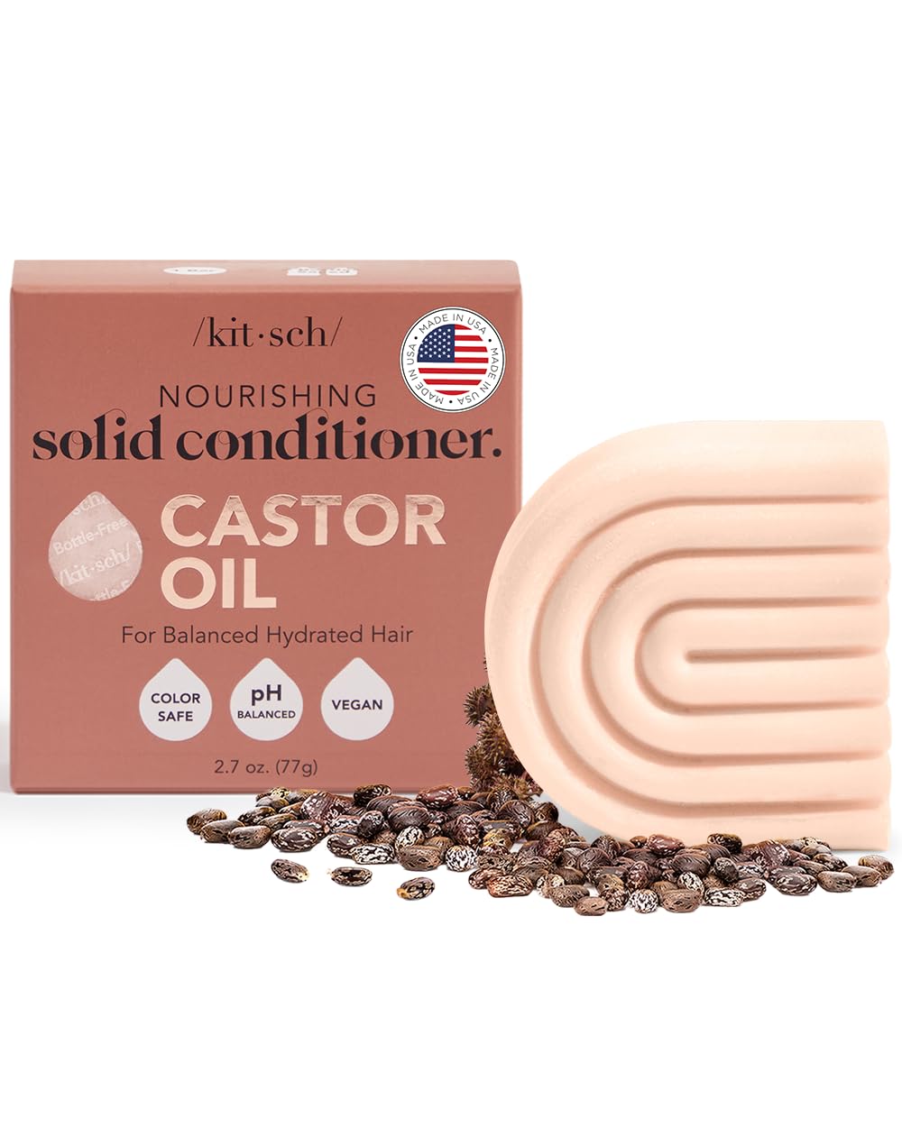 Acondicionador Kitsch Con Aceite De Ricino Hidratante, 80 Ml, Para Cabello Rizado - Venta Internacional.