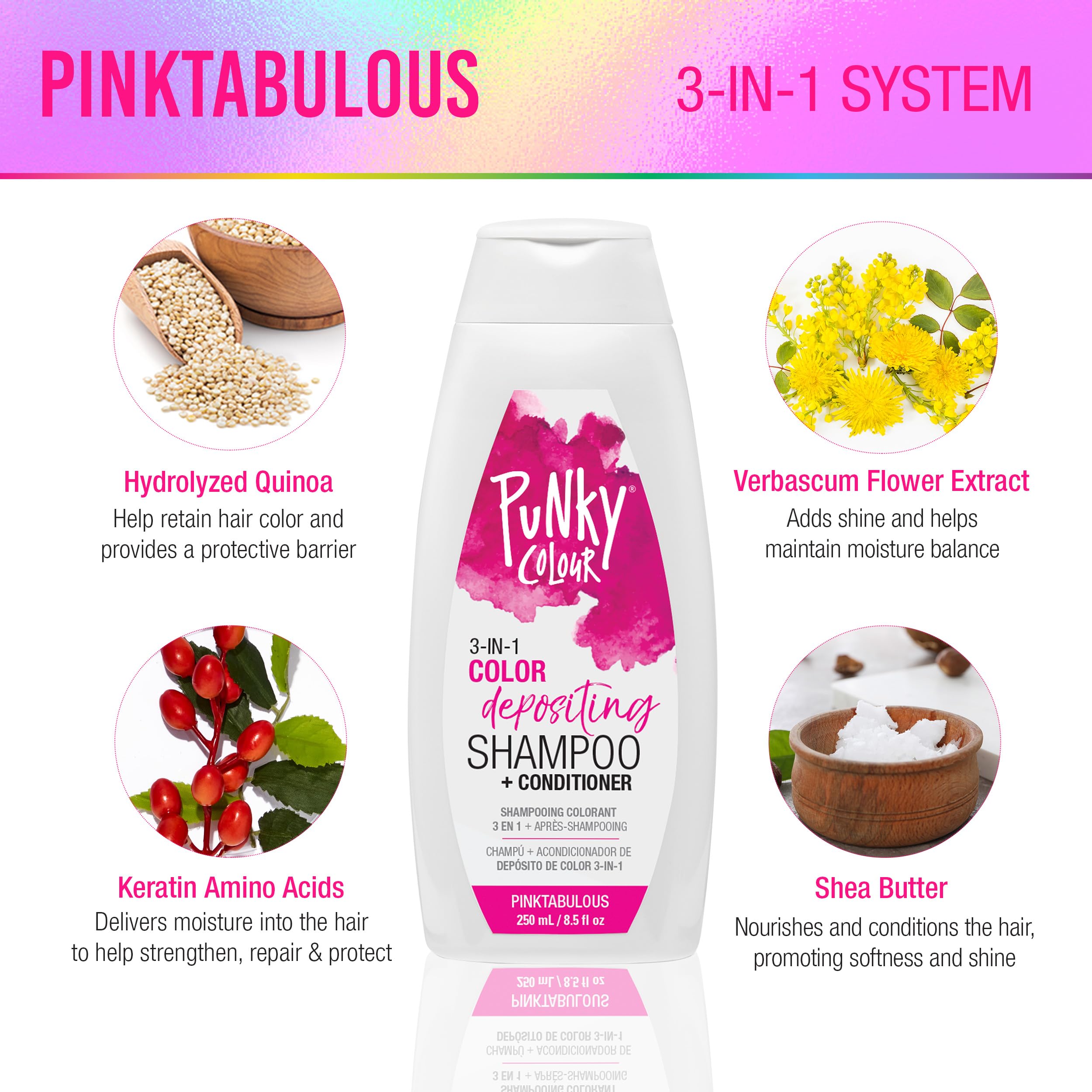Foto 4 pulgar | Limpiador Y Acondicionador Para Cabello Punky Colour 3 En 1, Rosa, 250 Ml - Venta Internacional.