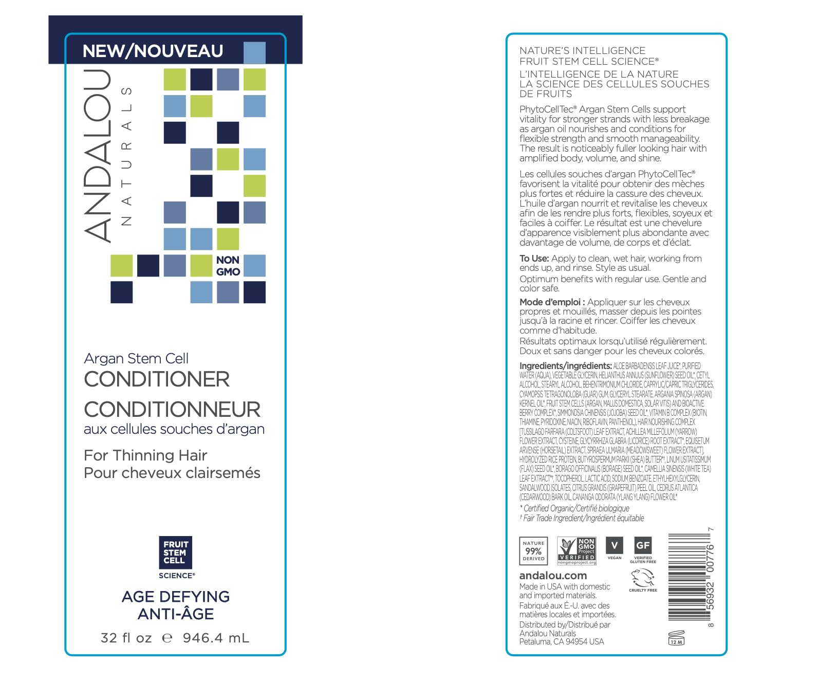 Foto 4 pulgar | Acondicionador Andalou Naturals, Argán, Antienvejecimiento, 946 Ml, Tamaño Económico - Venta Internacional.