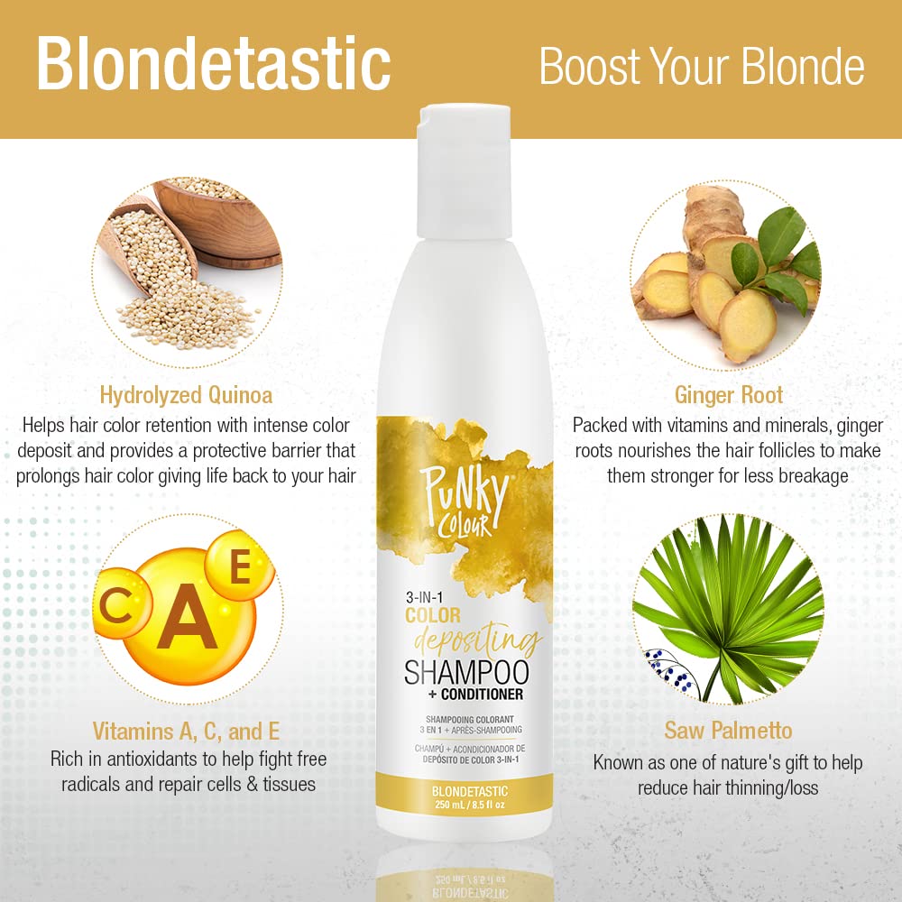 Foto 8 pulgar | Limpiador Y Acondicionador Para El Cabello Punky Colour 3 En 1 Blondetastic - Venta Internacional.