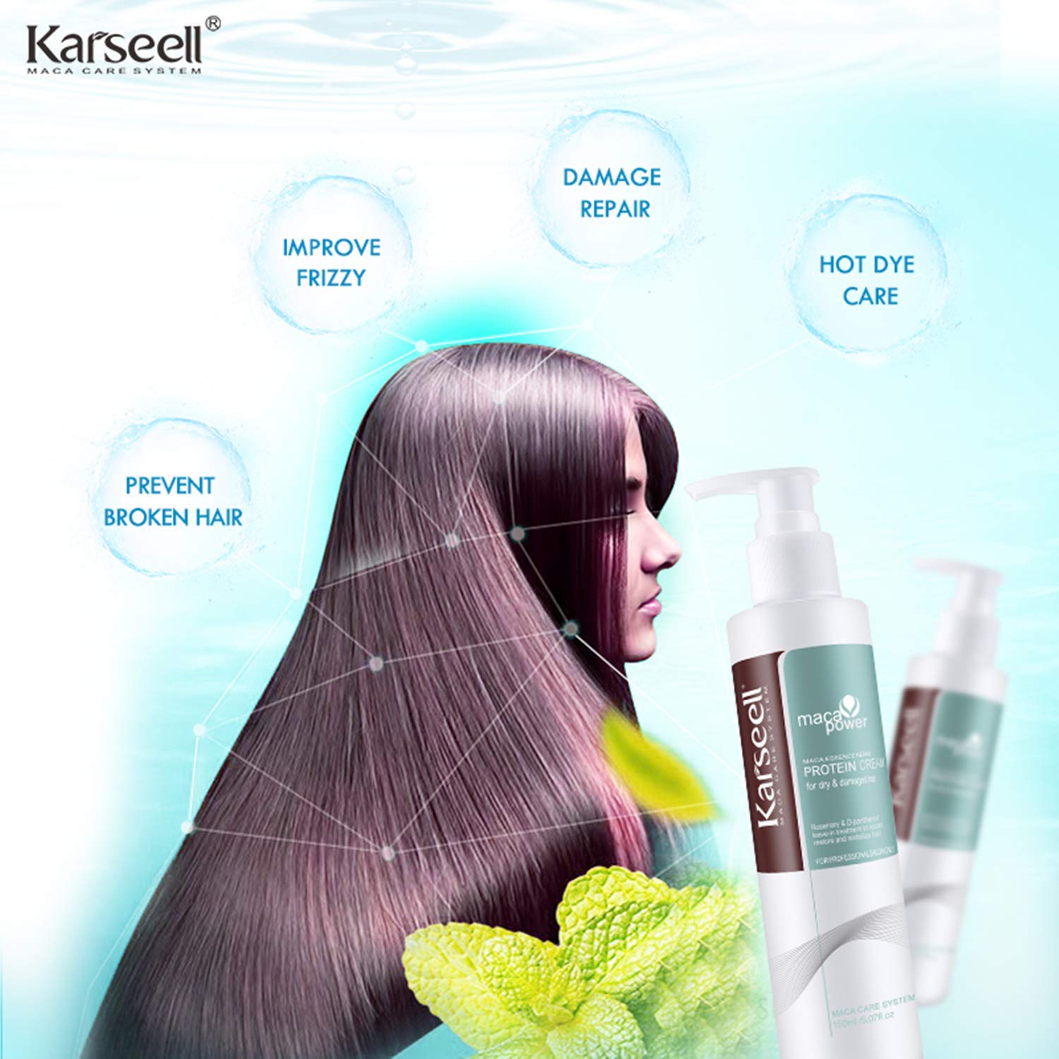 Foto 4 pulgar | Acondicionador Sin Enjuague Karseell Repair Protein Cream 150 Ml - Venta Internacional.