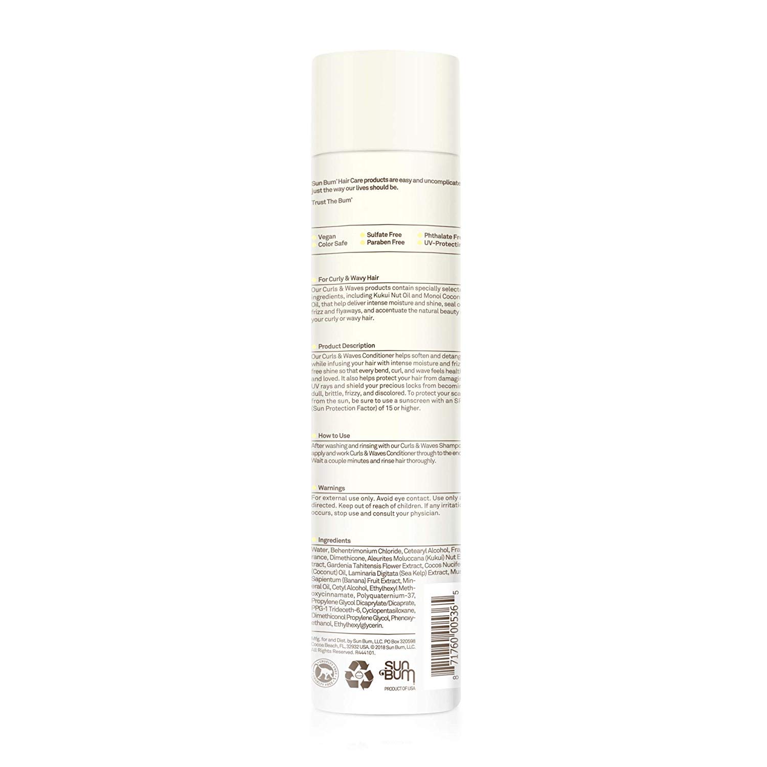 Foto 3 pulgar | Acondicionador Sun Bum Curls & Waves Vegan, 300 Ml, Paquete De 2 - Venta Internacional.