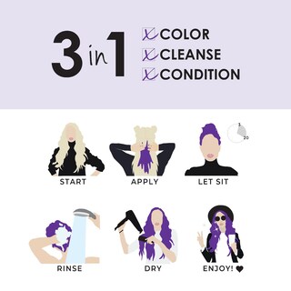 Foto 3 | Tinte Para El Cabello Keracolor Clenditioner Purple 350 Ml Semipermanente - Venta Internacional.