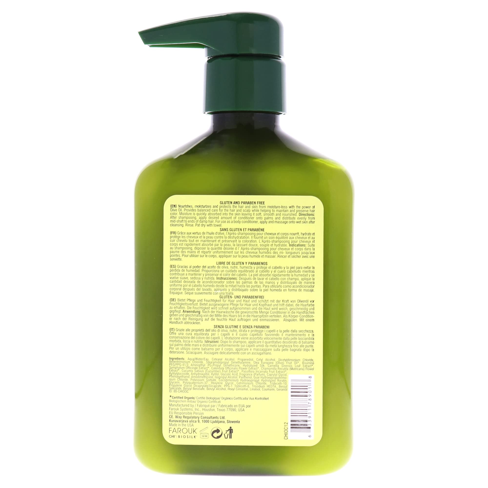 Foto 3 pulgar | Acondicionador Chi Naturals Con Aceite De Oliva 340 Ml Para Cabello Y Cuerpo - Venta Internacional.