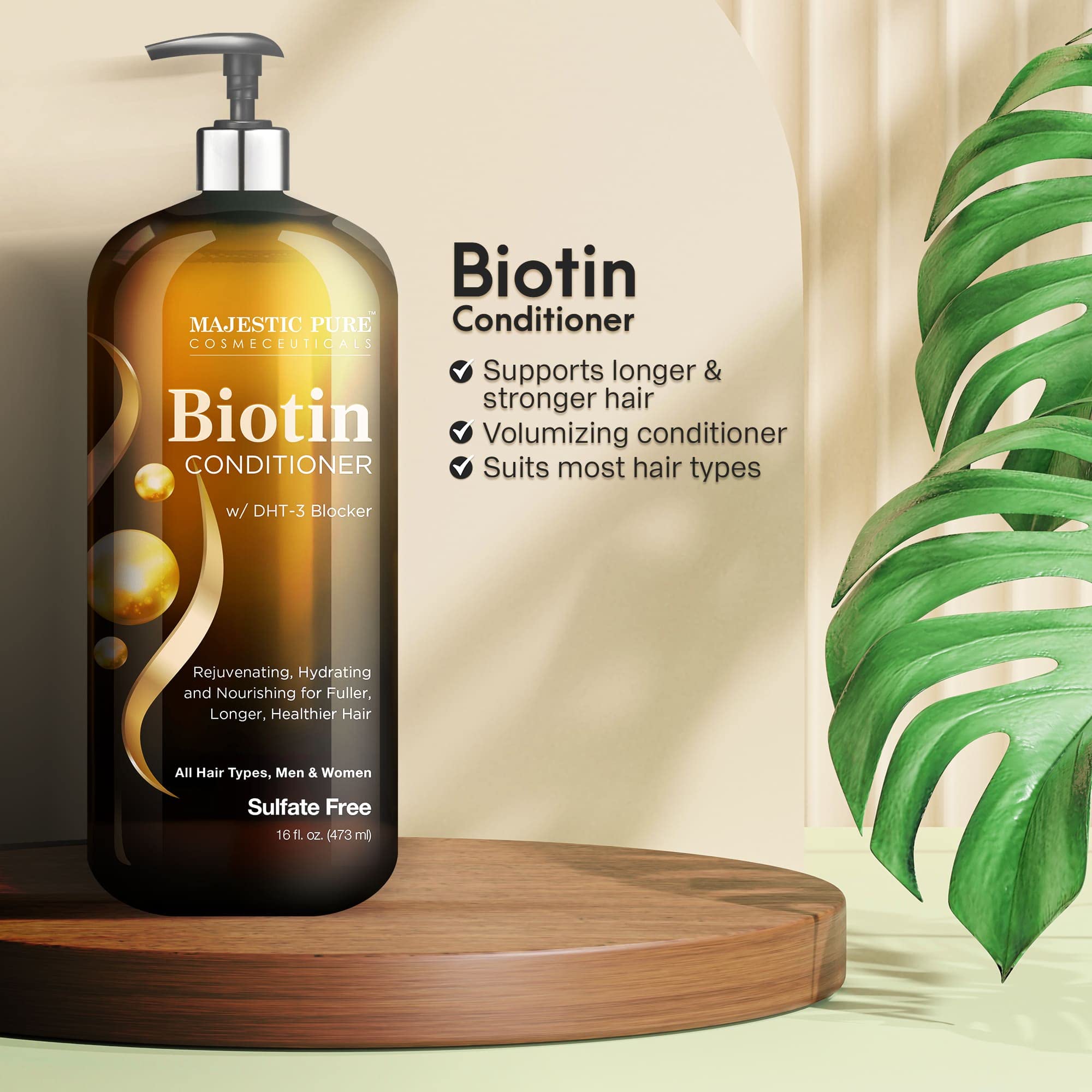 Foto 5 pulgar | Acondicionador Majestic Pure Biotin Para Pérdida De Cabello, 480 Ml, Sin Sulfatos - Venta Internacional.